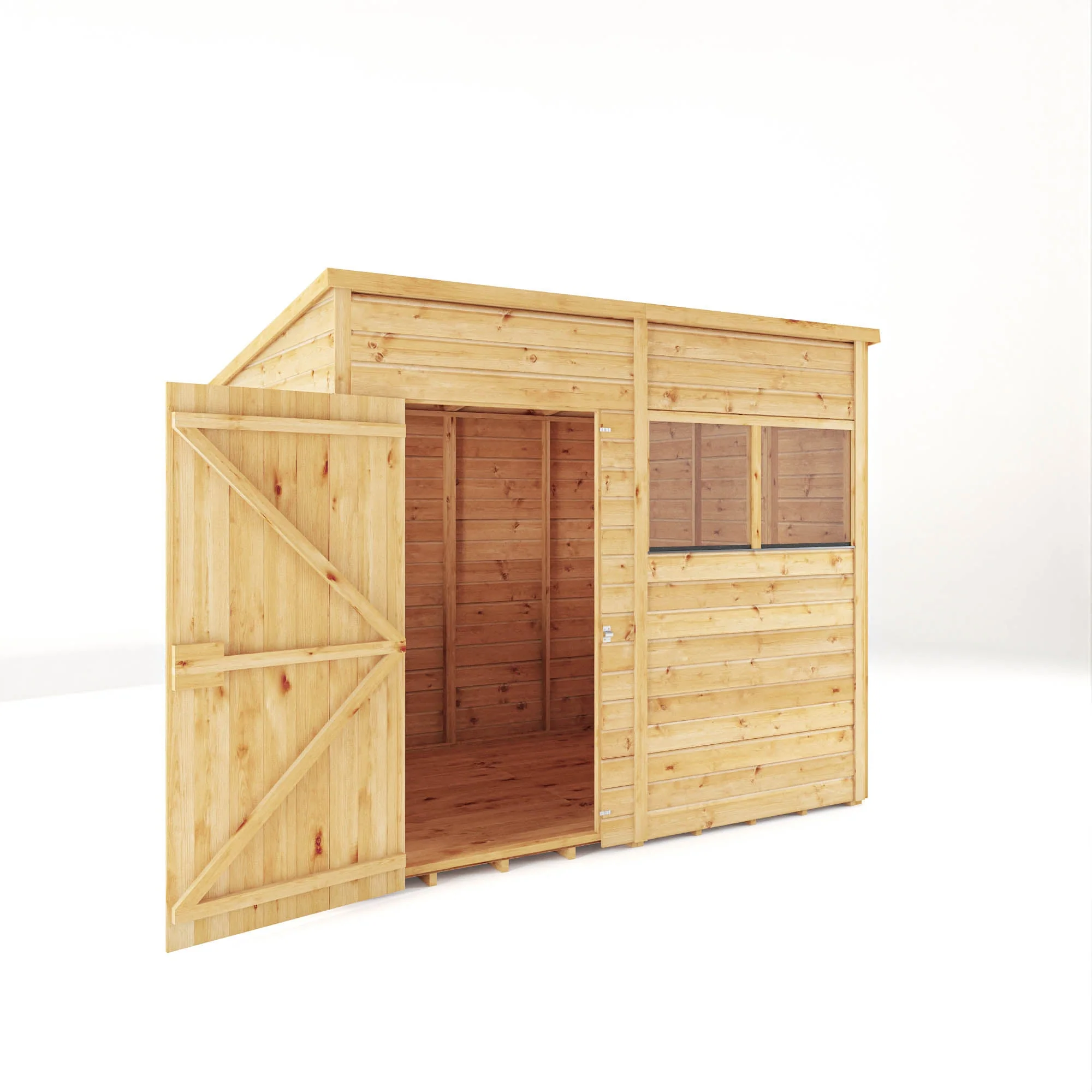 Mercia Woodsman 8' 4" x 6' 2" Pent Shed - Premium Dip Treated Shiplap - Styrene Windows - Image 14
