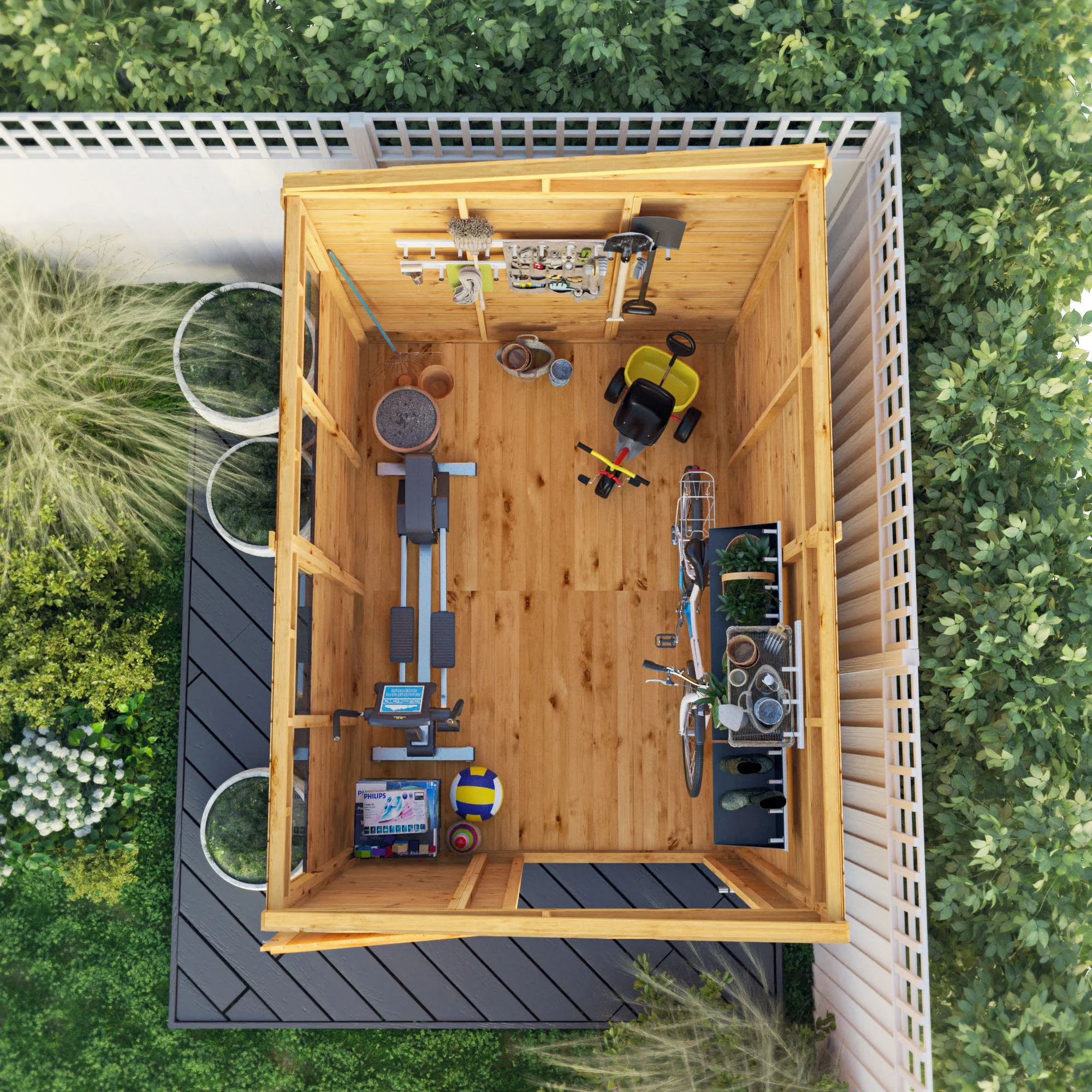 Mercia Woodsman 8' 4" x 6' 2" Pent Shed - Premium Dip Treated Shiplap - Styrene Windows - Image 5