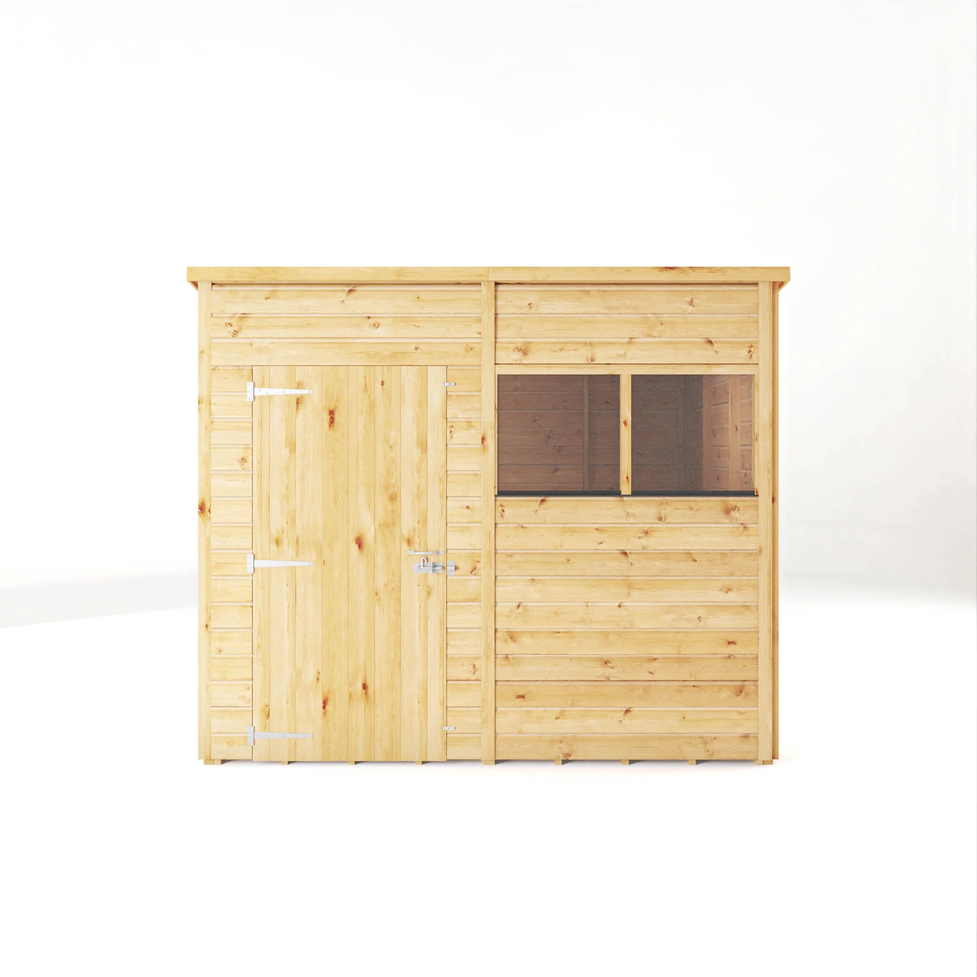 Mercia Woodsman 8' 4" x 6' 2" Pent Shed - Premium Dip Treated Shiplap - Styrene Windows - Image 7