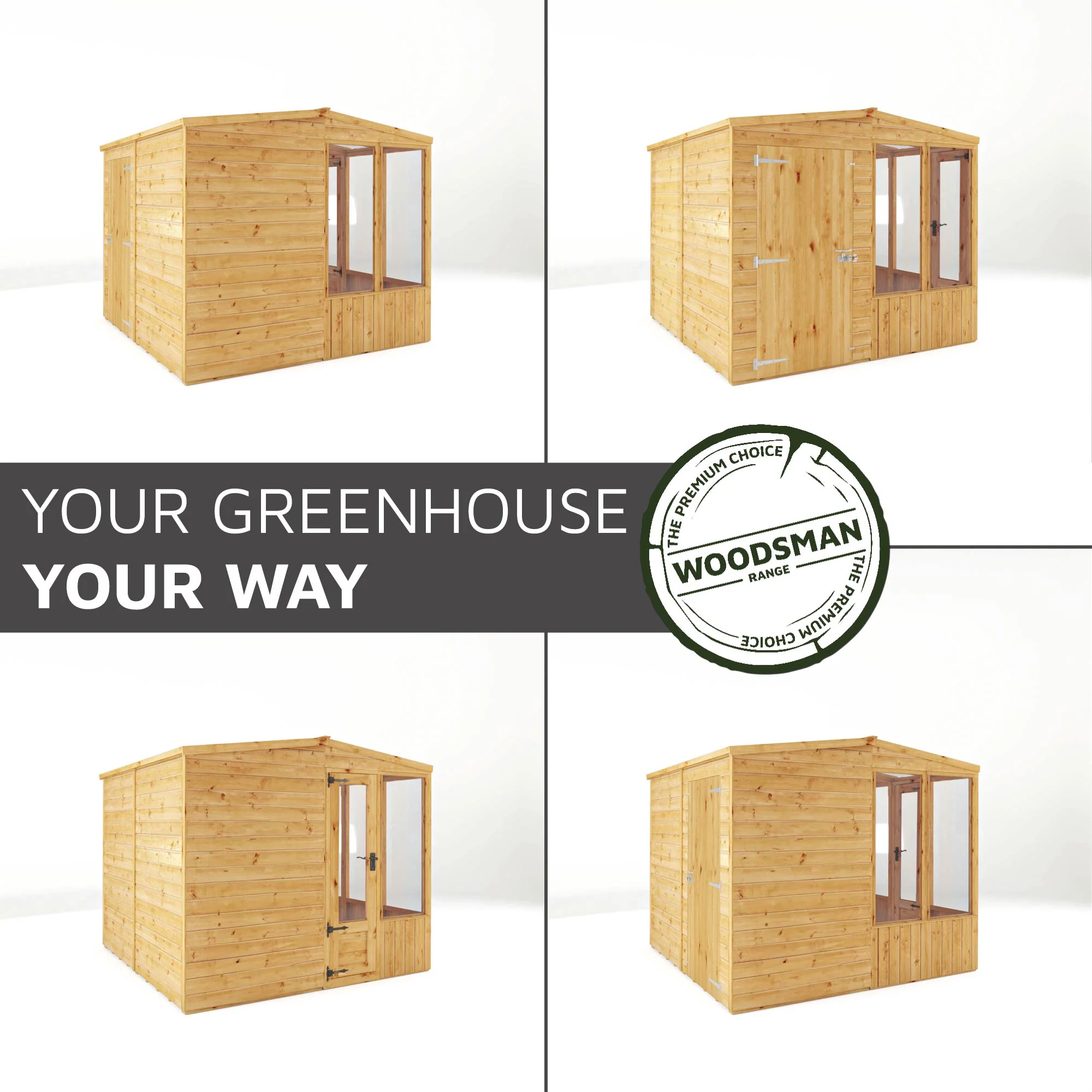 Mercia Woodsman 8' 4" x 8' Apex Combi Greenhouse Shed - Premium Dip Treated Shiplap- Glass Windows - Image 10