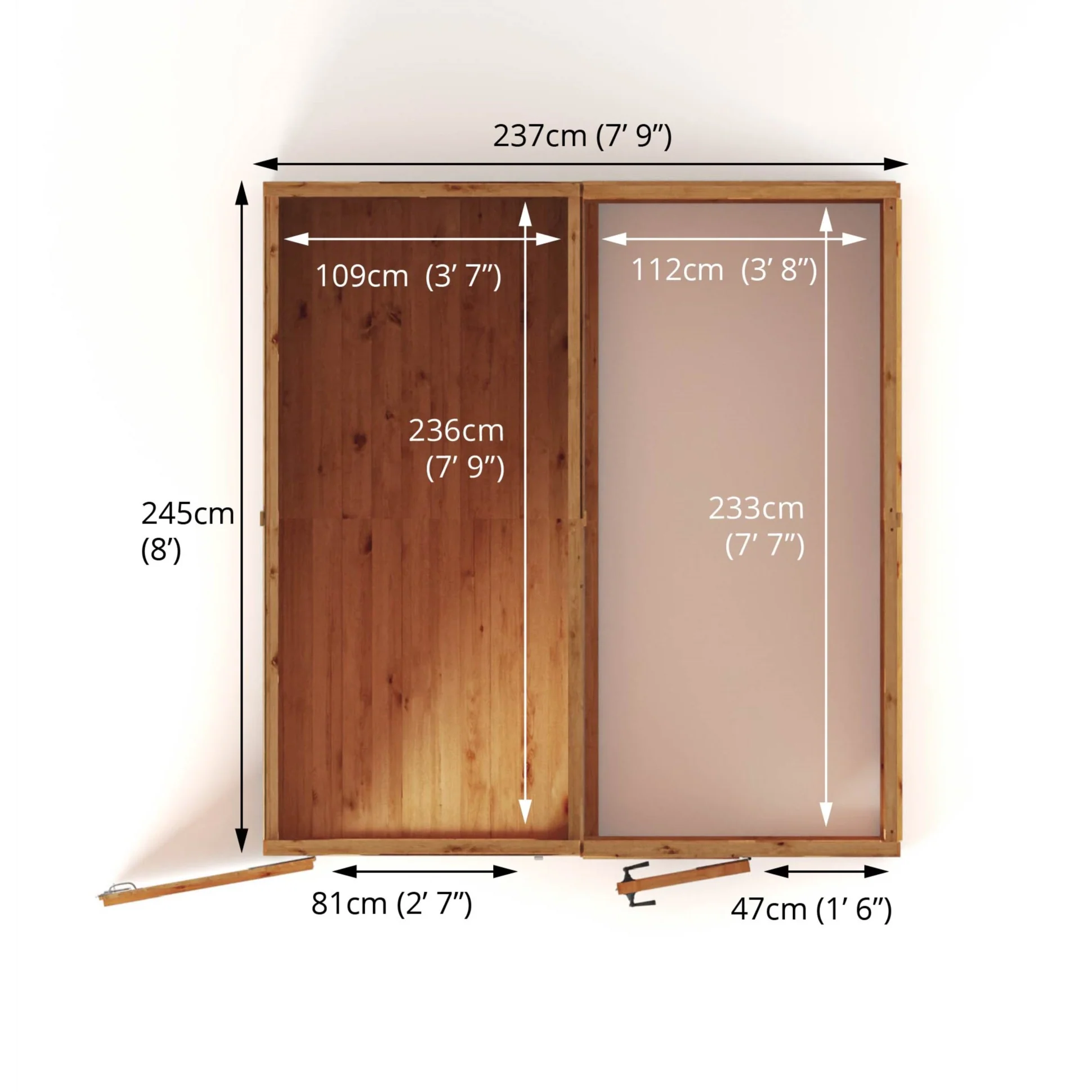 Mercia Woodsman 8' 4" x 8' Apex Combi Greenhouse Shed - Premium Dip Treated Shiplap- Glass Windows - Image 12