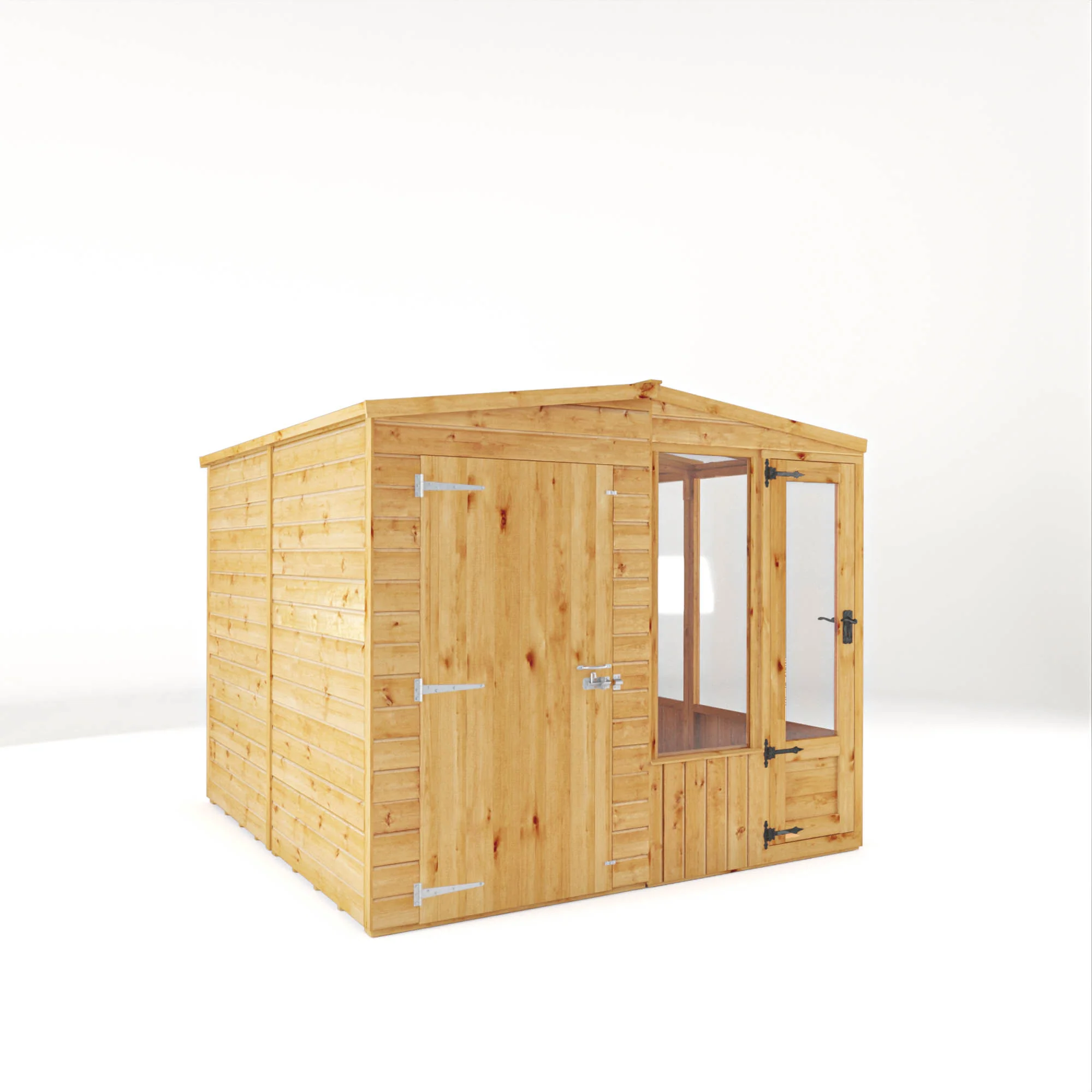 Mercia Woodsman 8' 4" x 8' Apex Combi Greenhouse Shed - Premium Dip Treated Shiplap- Glass Windows - Image 7