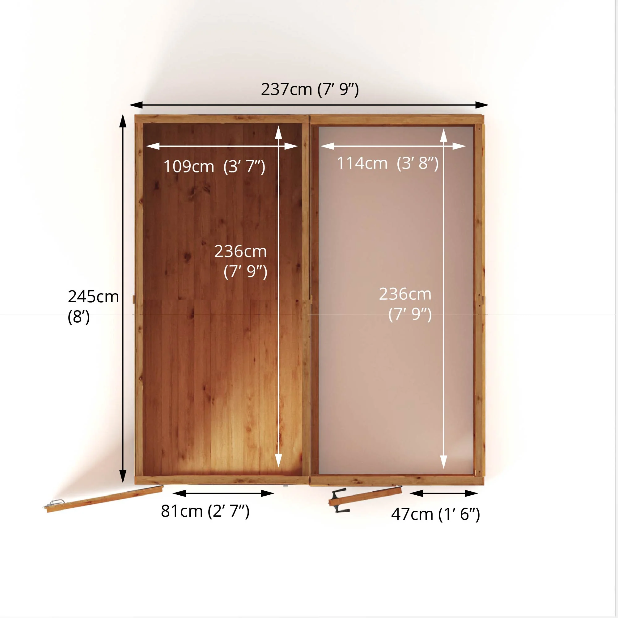 Mercia Woodsman 8' 4" x 8' Apex Combi Greenhouse Shed - Premium Dip Treated Shiplap- Glass Windows - Image 9