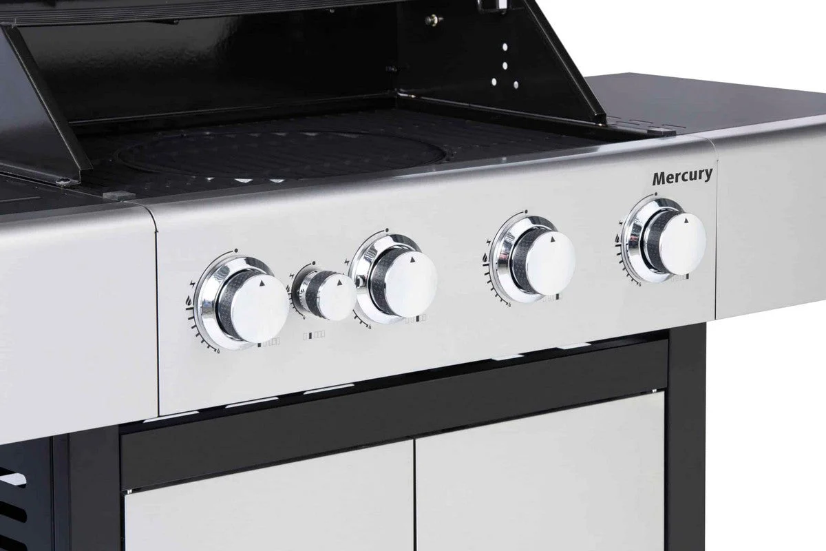 Mercury Gas BBQ 4 Burner Steel & Enamel 130cm by Outback - Image 5