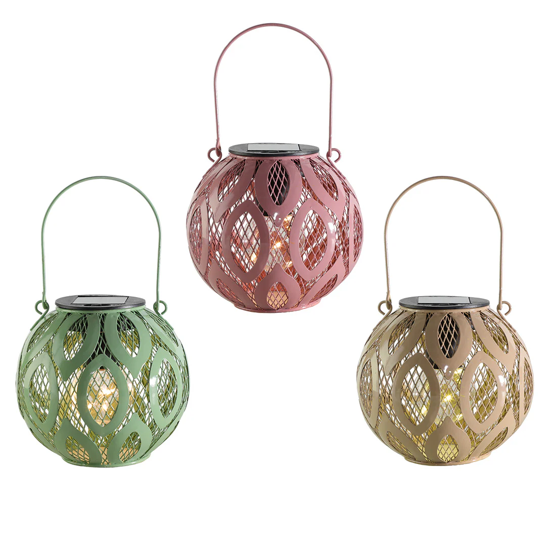 Mesh Solar Garden Lantern 5 Warm White LED - 13.5cm by Bright Garden - Image 2