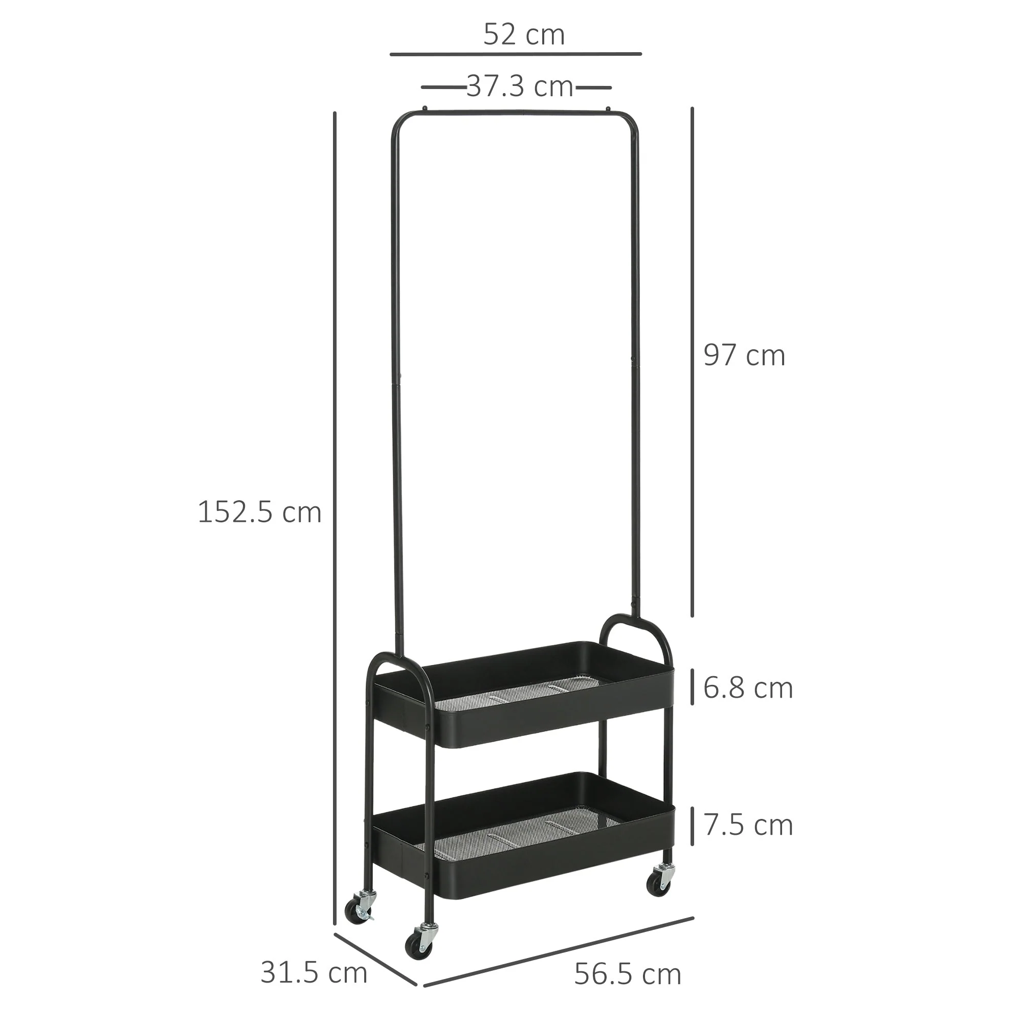 Metal Clothes Rack with Shoe Storage - Image 3