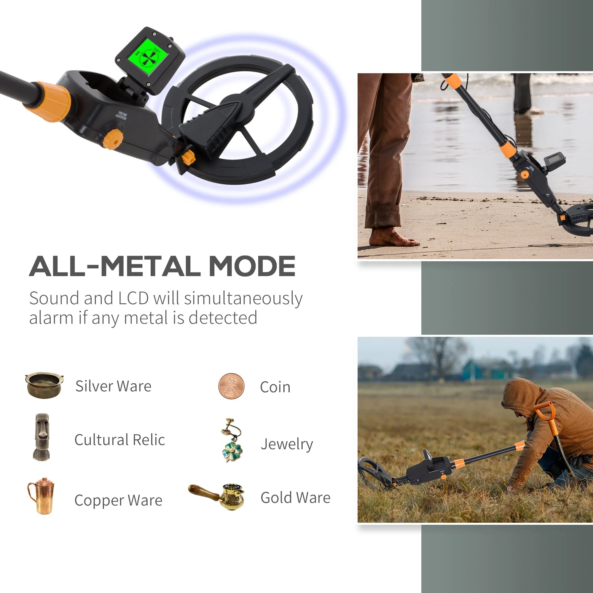 Metal Detector Underground Gold Coin Digger Searcher Treasure Jewelry Hunter with LCD Display for Junior and Beginner - Image 4