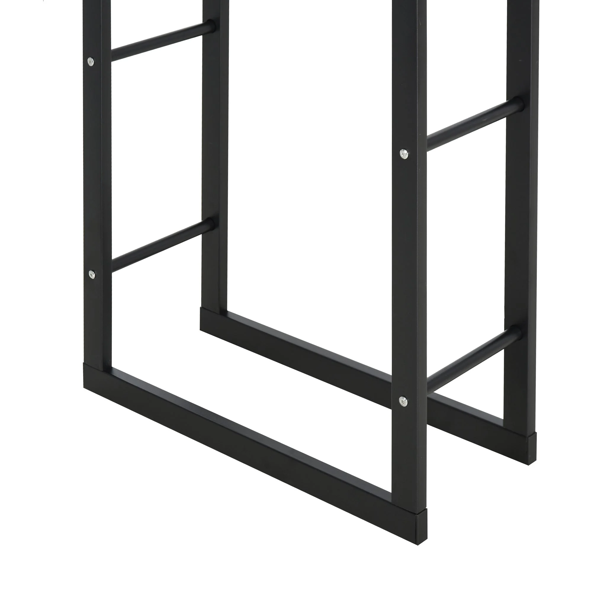 Metal Firewood Log Holder Tall Firewood Rack Indoor Outdoor Fireplace Wood Storage Shelf with Side Rails - Image 8