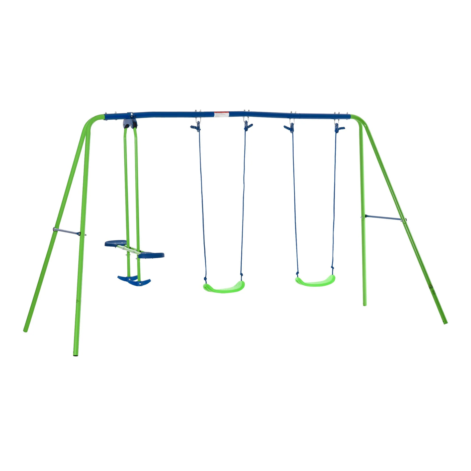 Metal Garden Swing Set Height Adjustable Children Outdoor Backyard Play Set for Toddlers Over 3 Years Old - Image 2