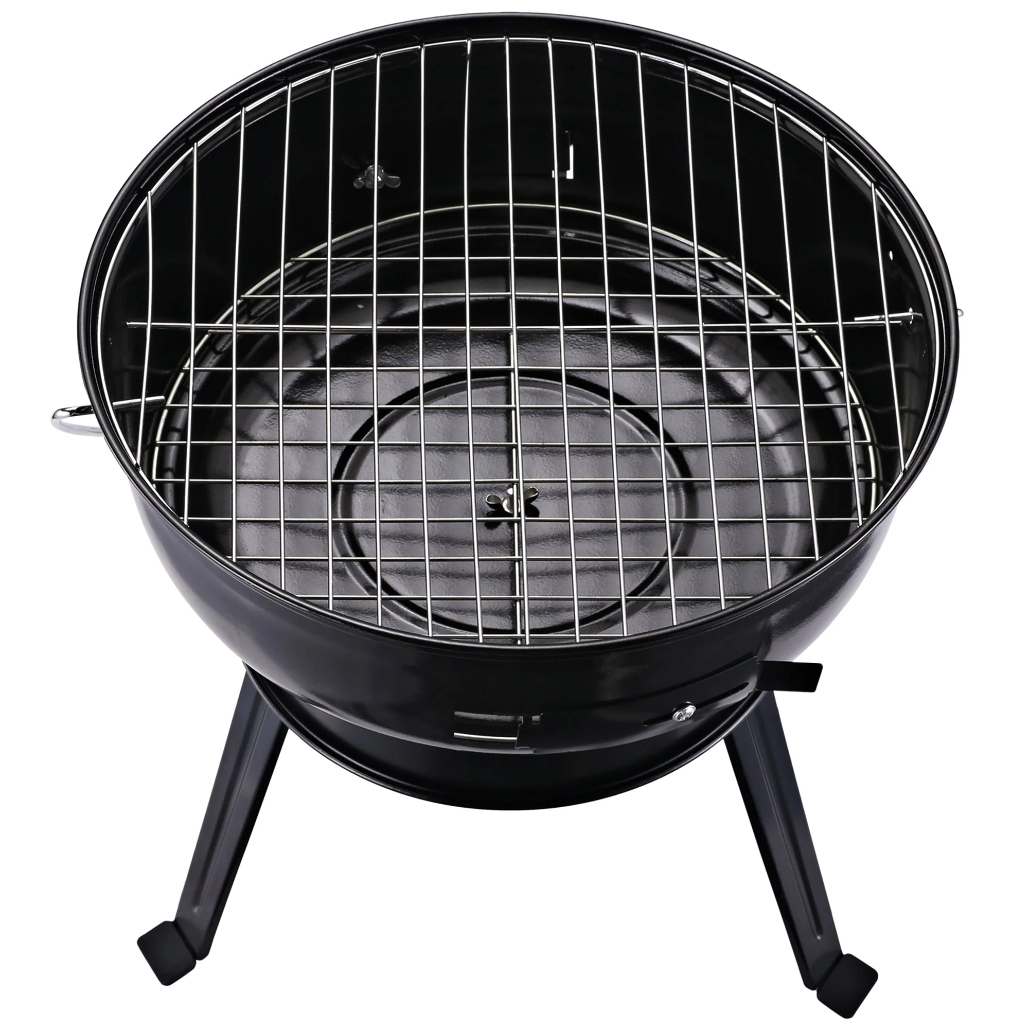 Metal Portable Tripod Charcoal Bbq Grill Black Red - Image 9