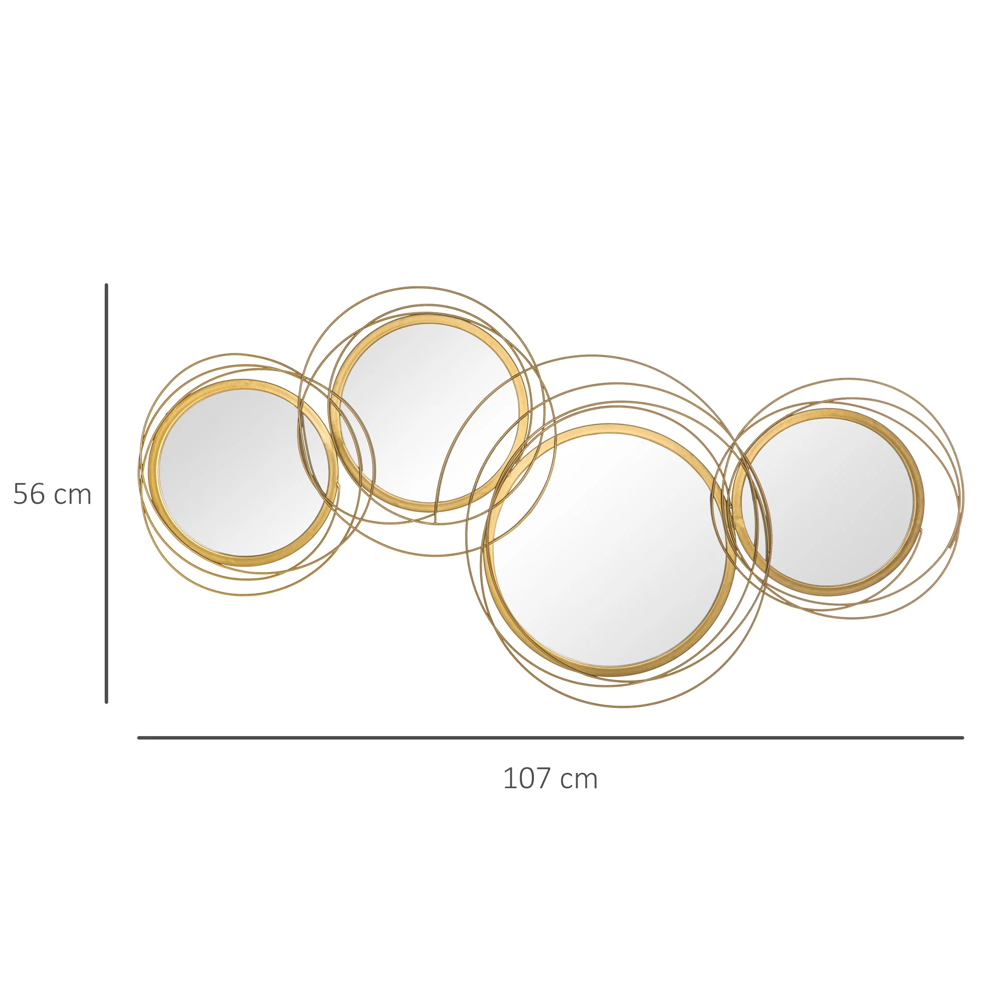 Metal Wall Art Modern Decorative Mirror Decor Hanging Home Wall Sculptures for Living Room Bedroom Dining Room - Image 3