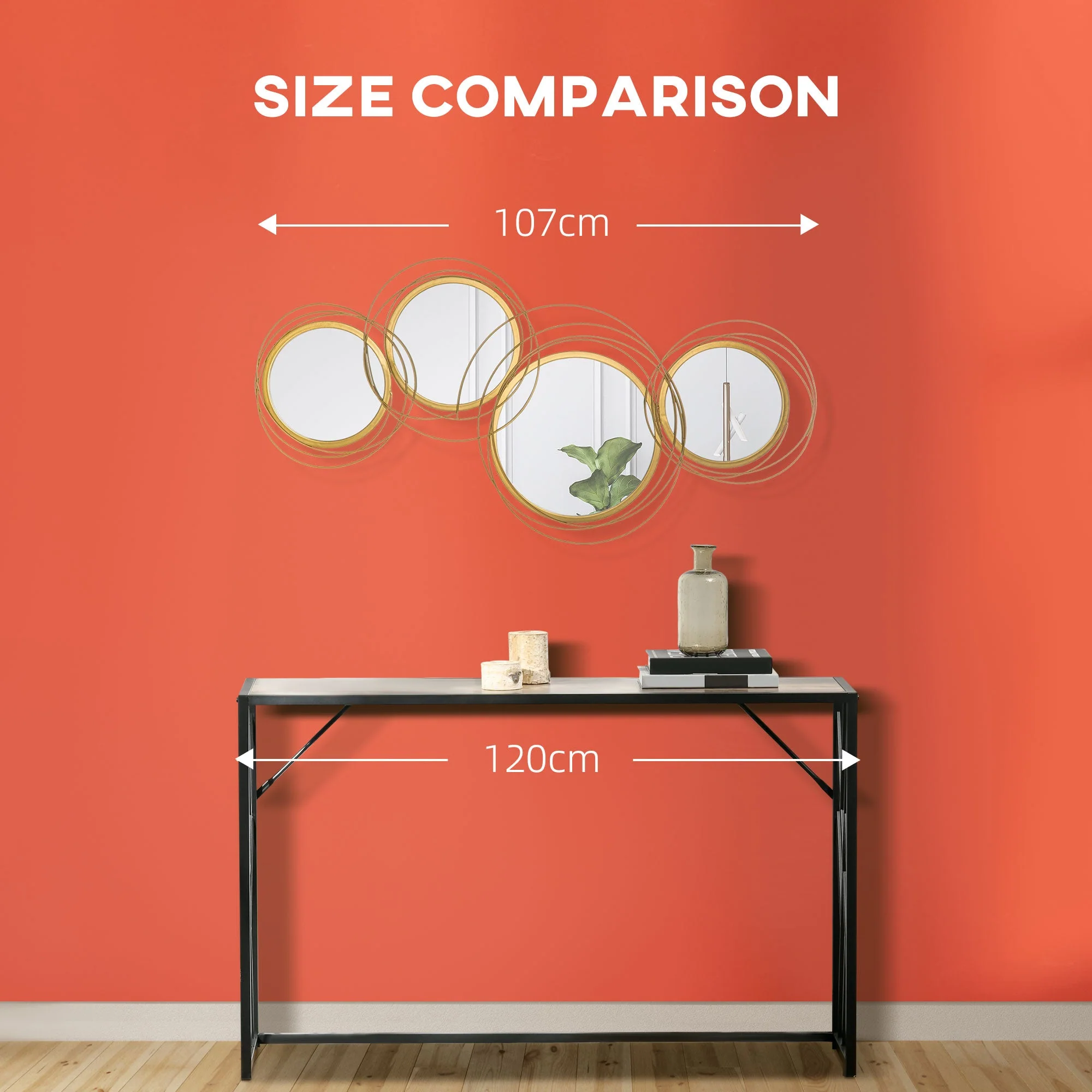 Metal Wall Art Modern Decorative Mirror Decor Hanging Home Wall Sculptures for Living Room Bedroom Dining Room - Image 7