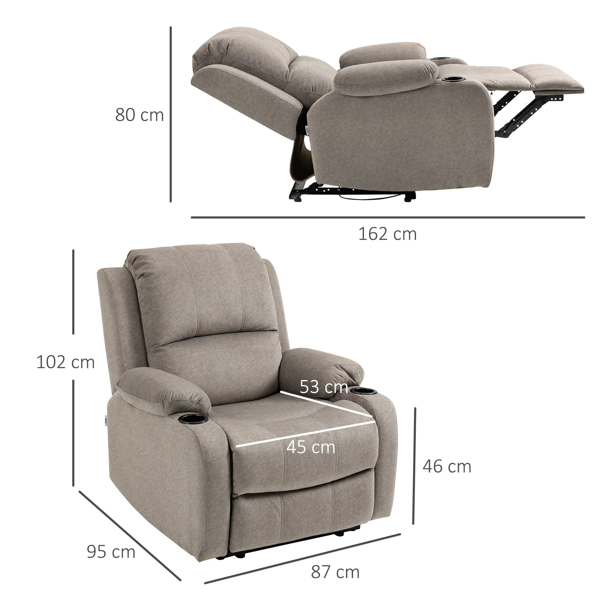 Microfibre Recliner Armchair - Image 3