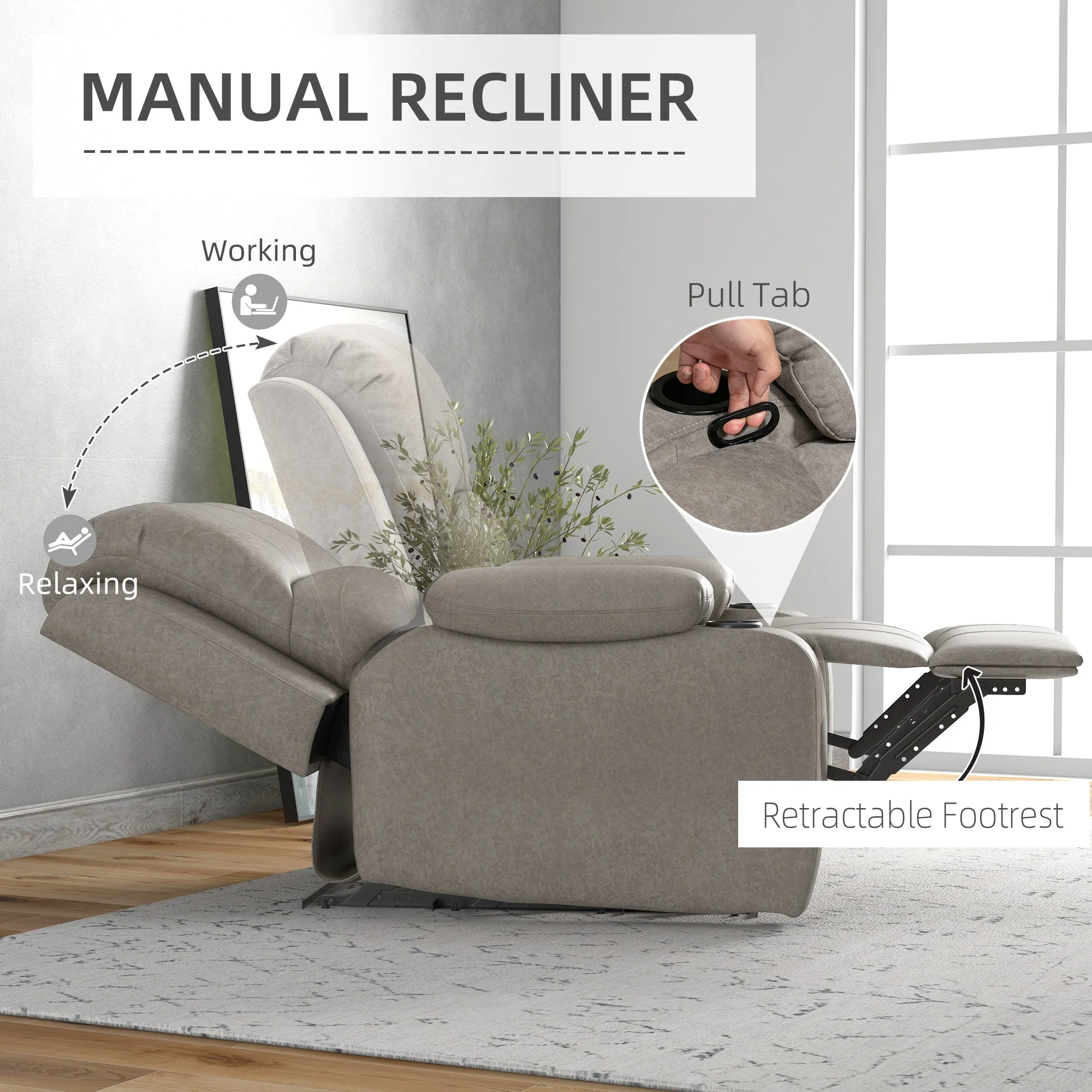 Microfibre Recliner Armchair - Image 4