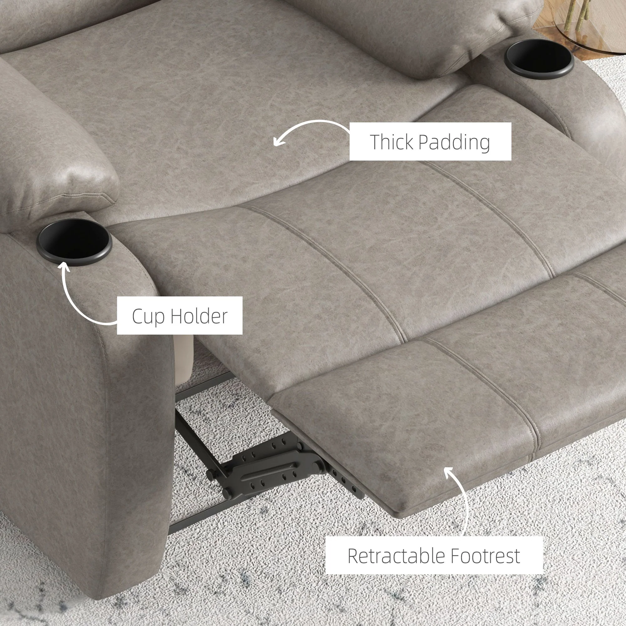 Microfibre Recliner Armchair - Image 6