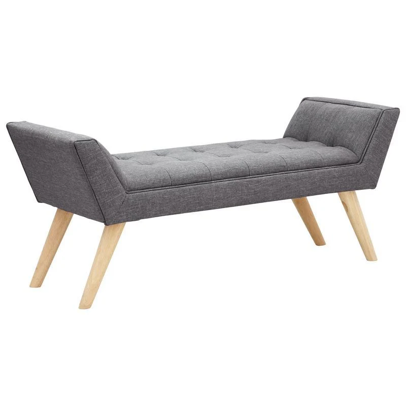 Milan Window Seat Wood & Fabric Grey - Image 2