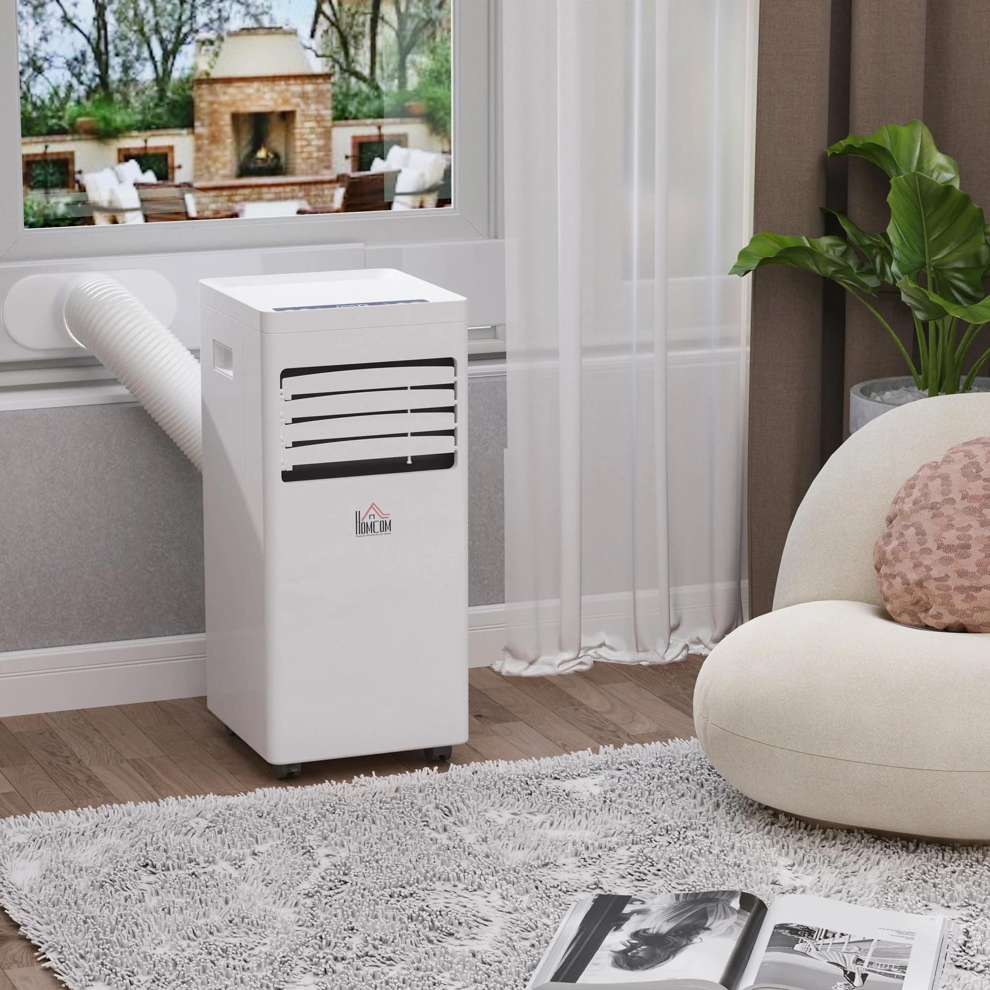 Mobile Air Conditioner White W/ Remote Control Cooling Dehumidifying Ventilating - 650W - Image 2