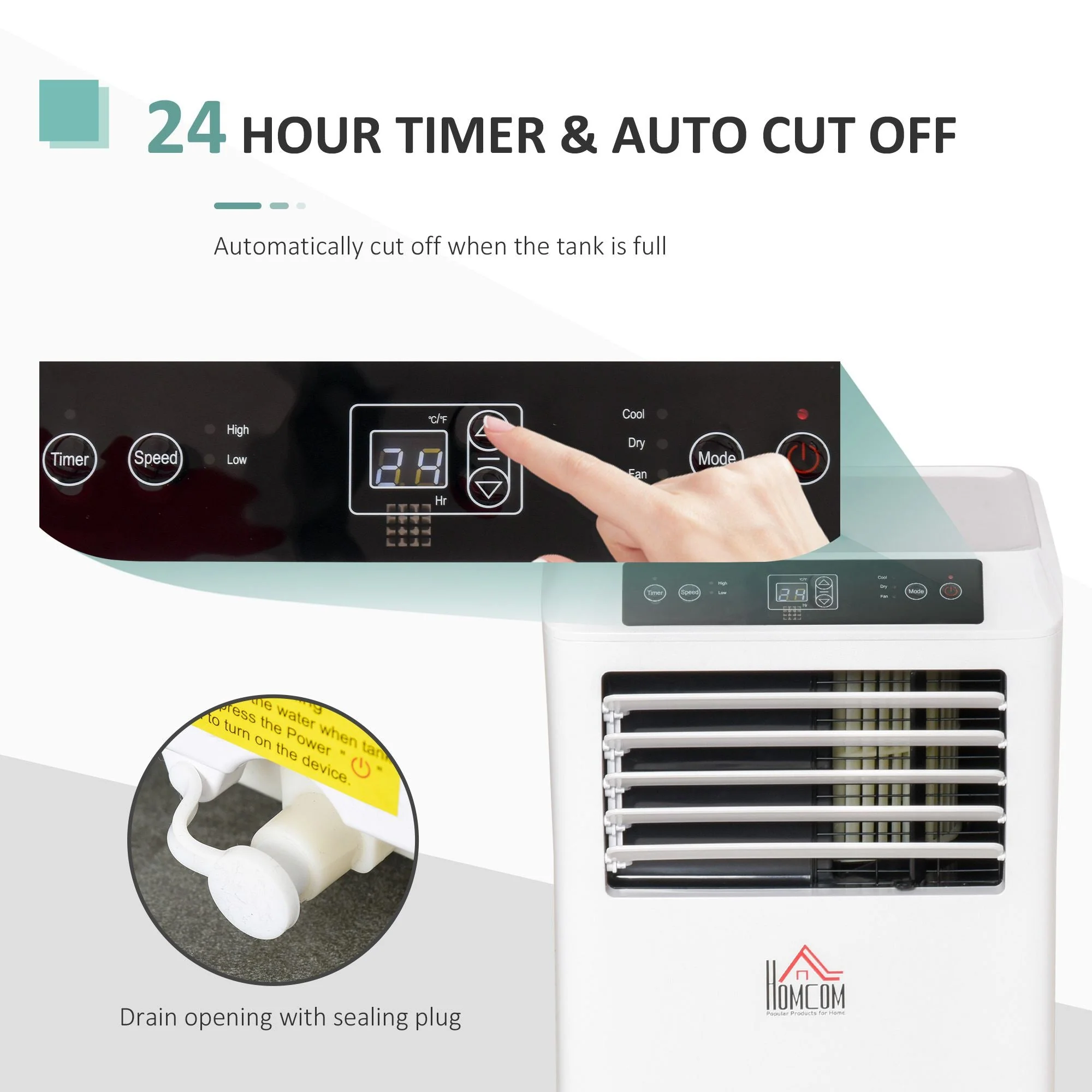 Mobile Air Conditioner White W/ Remote Control Cooling Dehumidifying Ventilating - 650W - Image 6