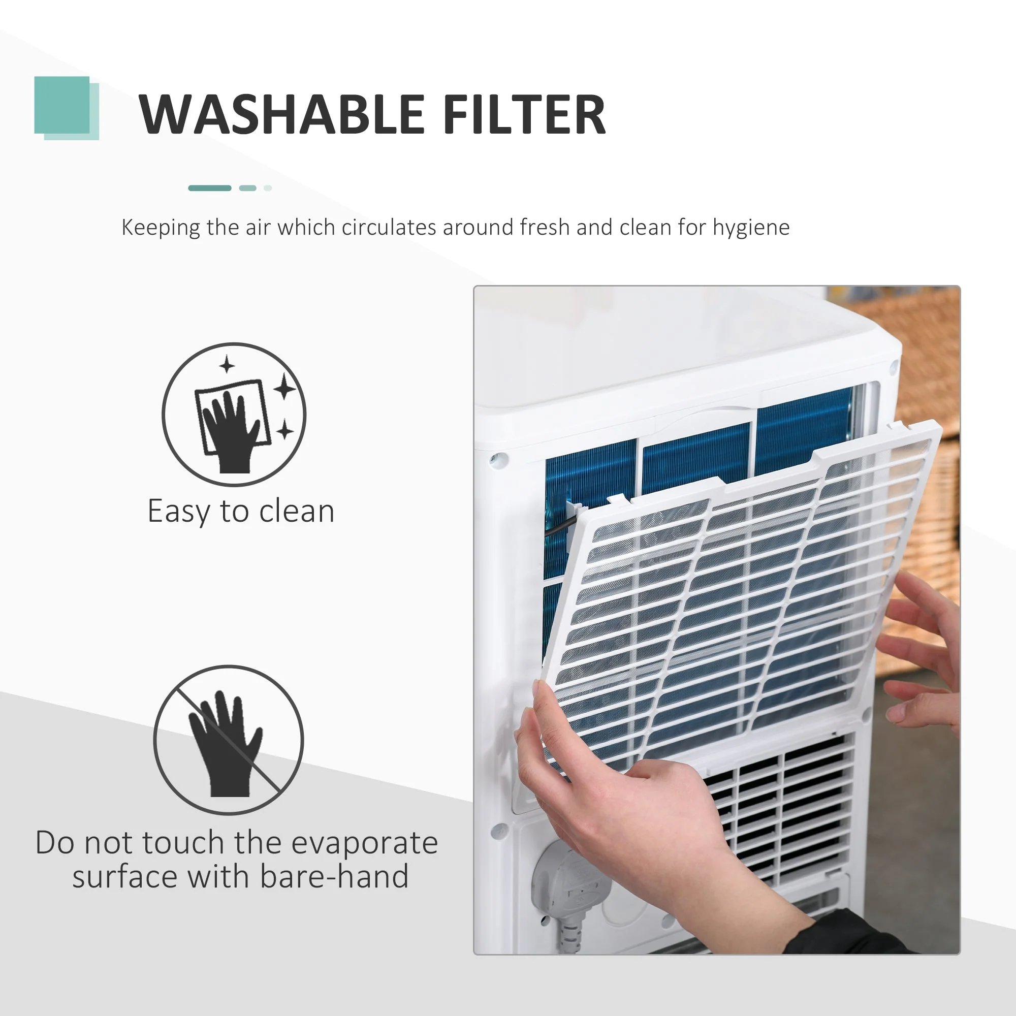 Mobile Air Conditioner White W/ Remote Control Cooling Dehumidifying Ventilating - 650W - Image 7