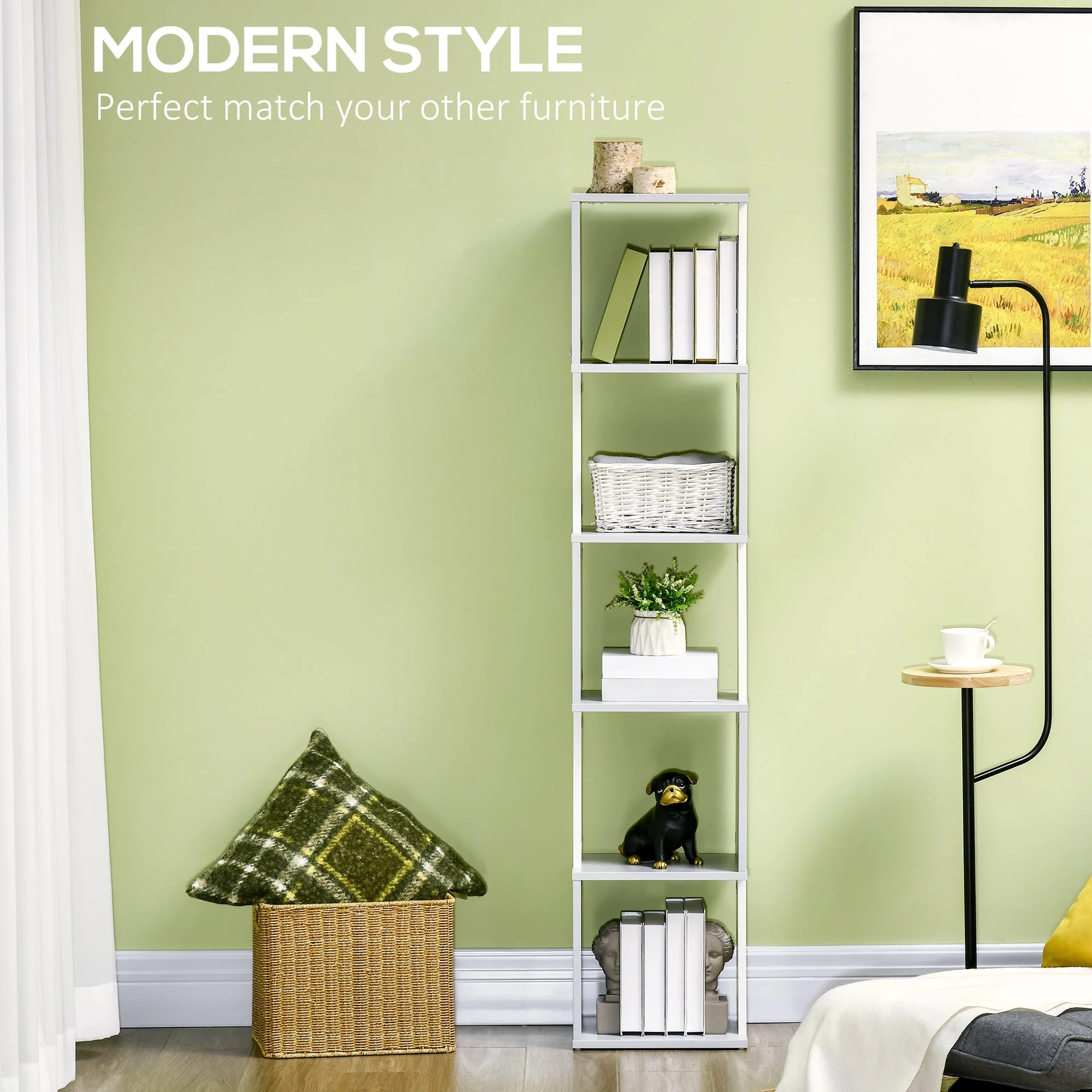 Modern 5-Tier Bookshelf - Image 4