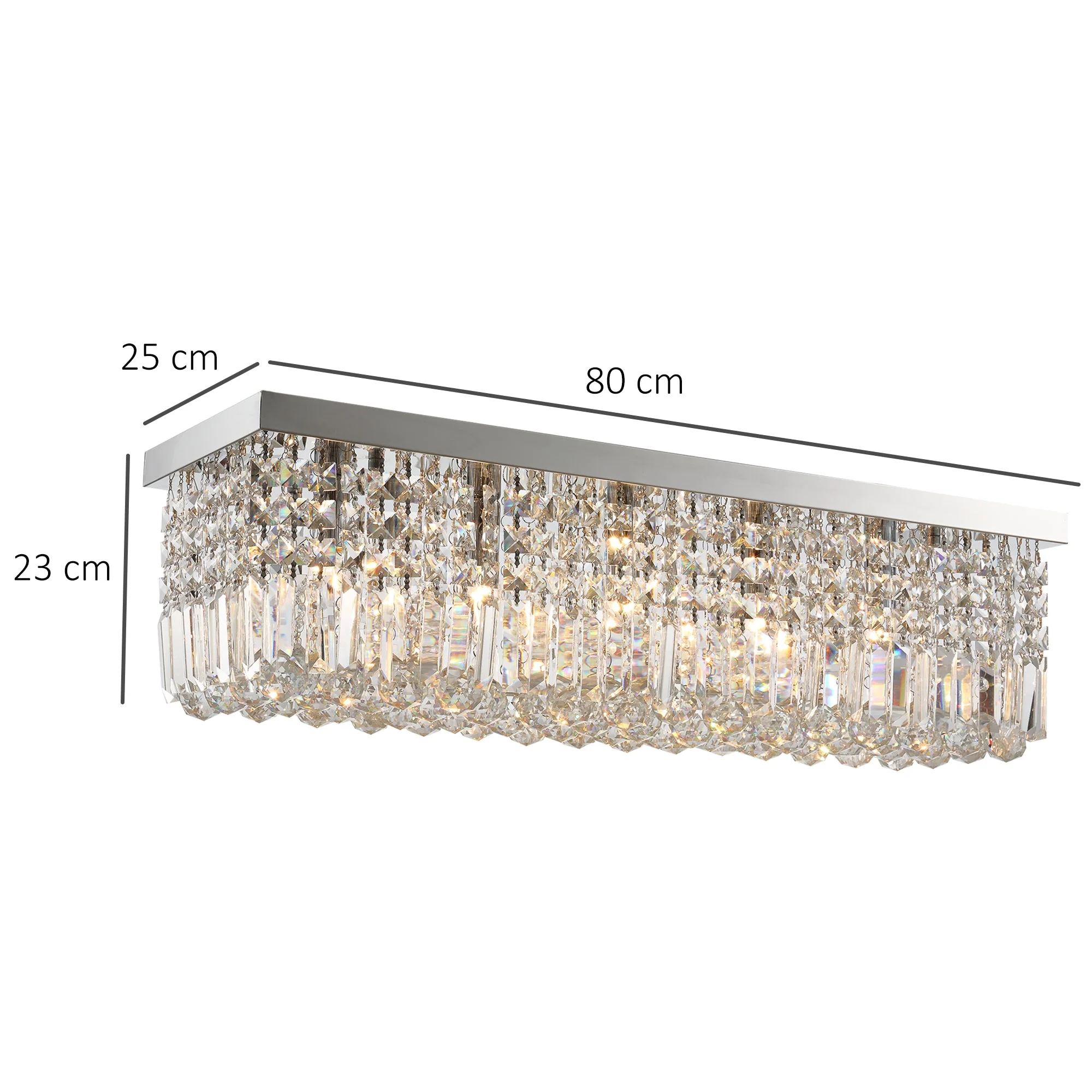 Modern Crystal Ceiling Light Square Chandelier for Home Office Hotel Silver - Image 3
