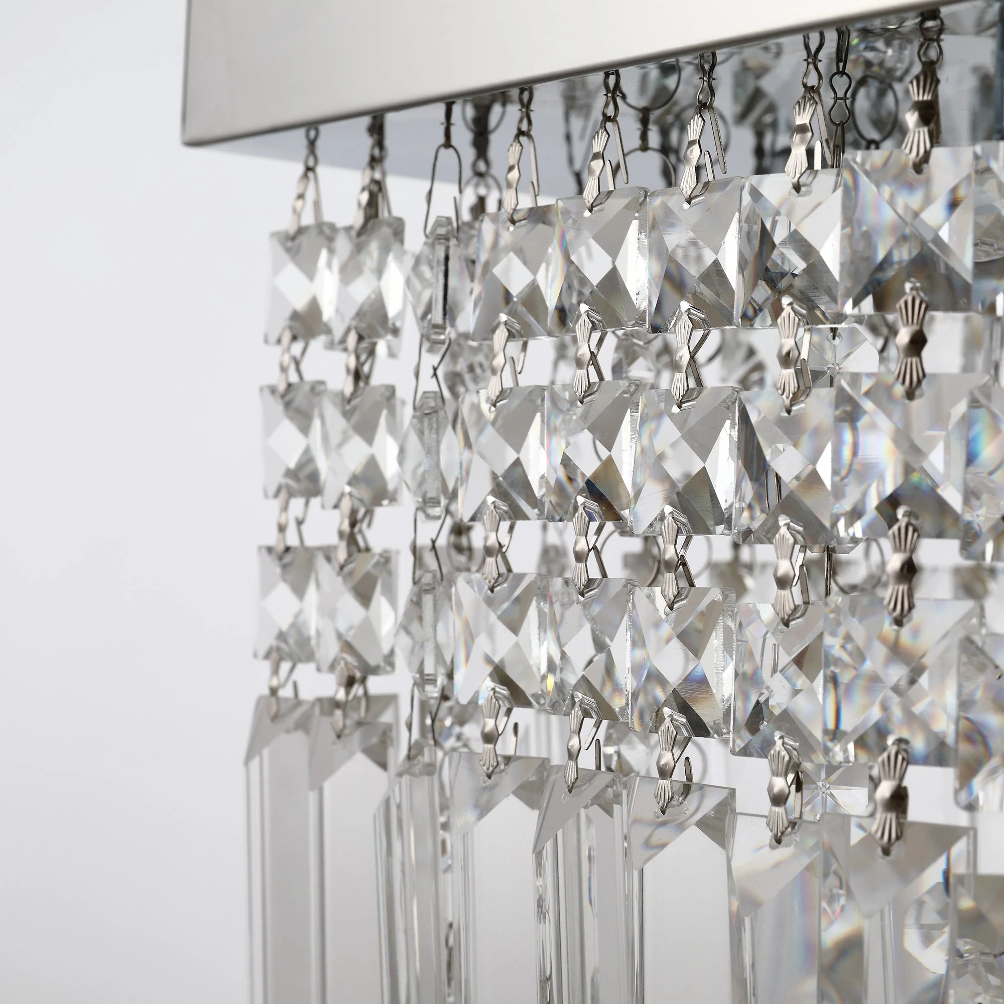 Modern Crystal Ceiling Light Square Chandelier for Home Office Hotel Silver - Image 8