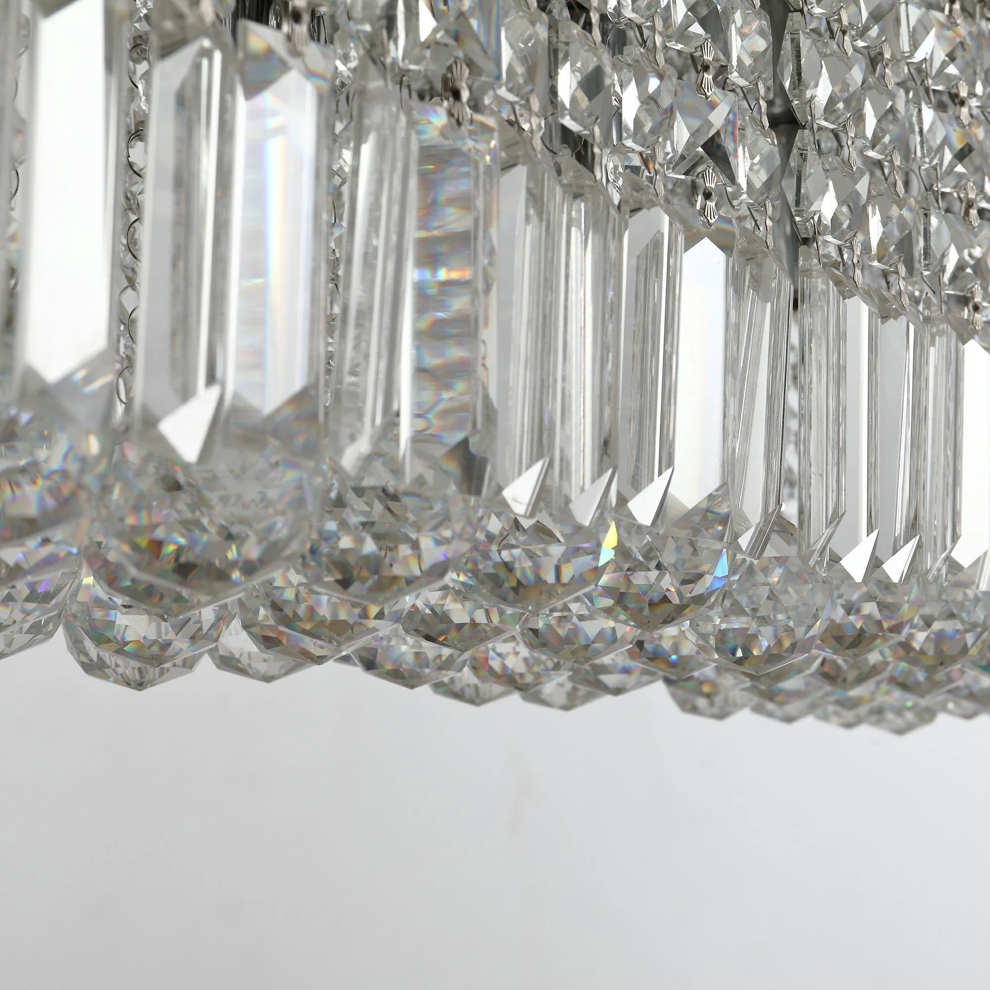Modern Crystal Ceiling Light Square Chandelier for Home Office Hotel Silver - Image 9