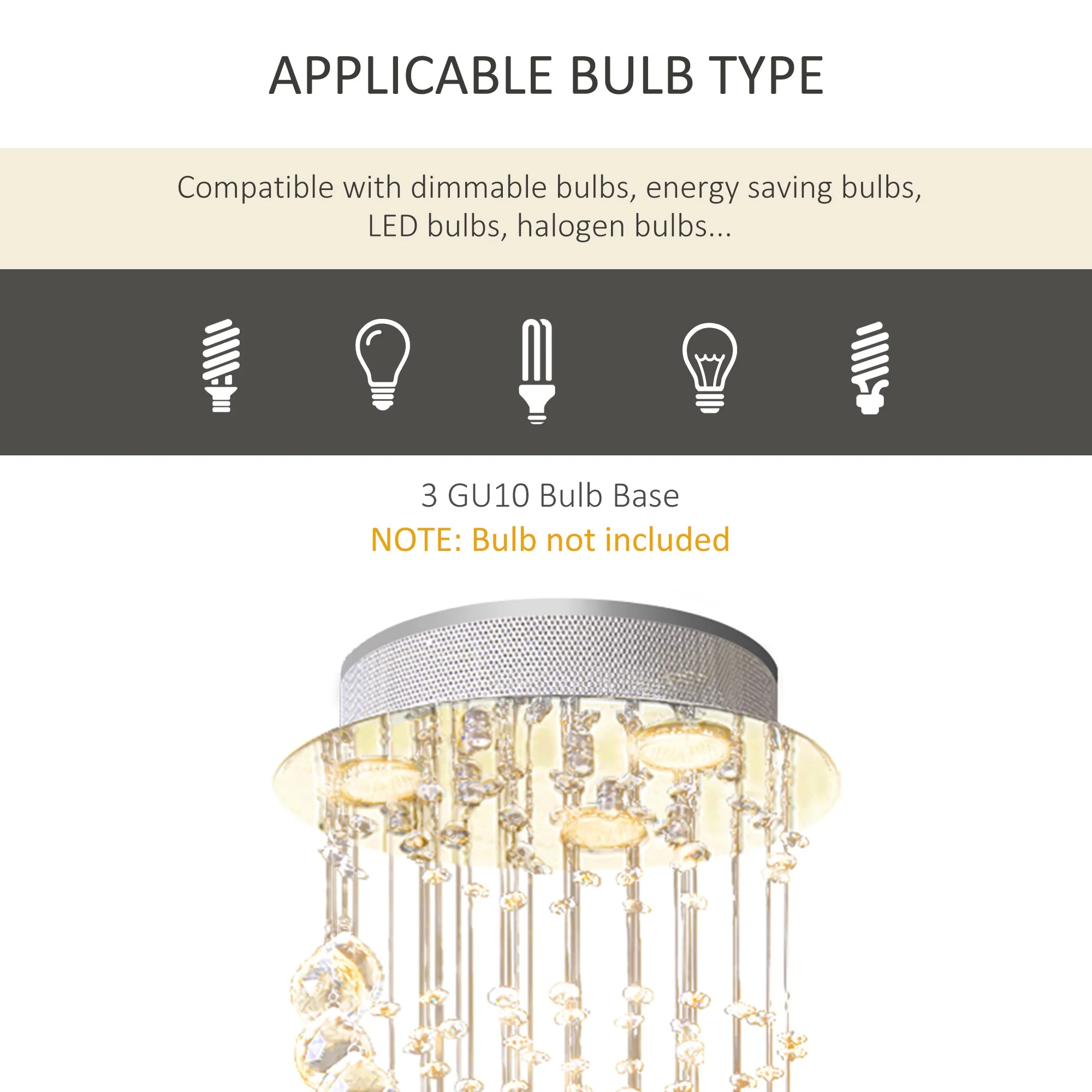 Modern Crystal Chandelier Ceiling Light Pendant Lamp Chrome Finish Glass Droplets New - Image 6