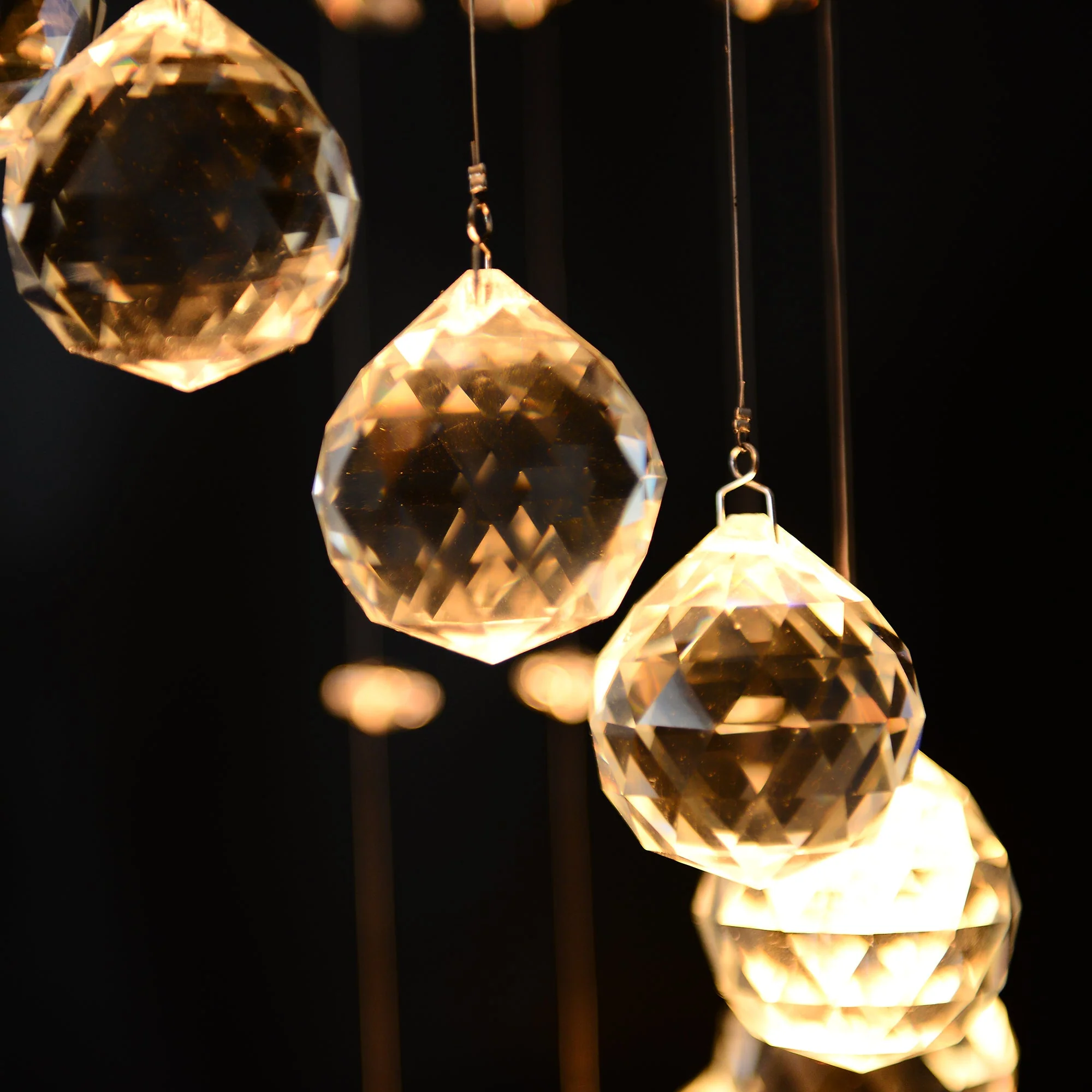 Modern Crystal Chandelier Ceiling Light Pendant Lamp Chrome Finish Glass Droplets New - Image 9