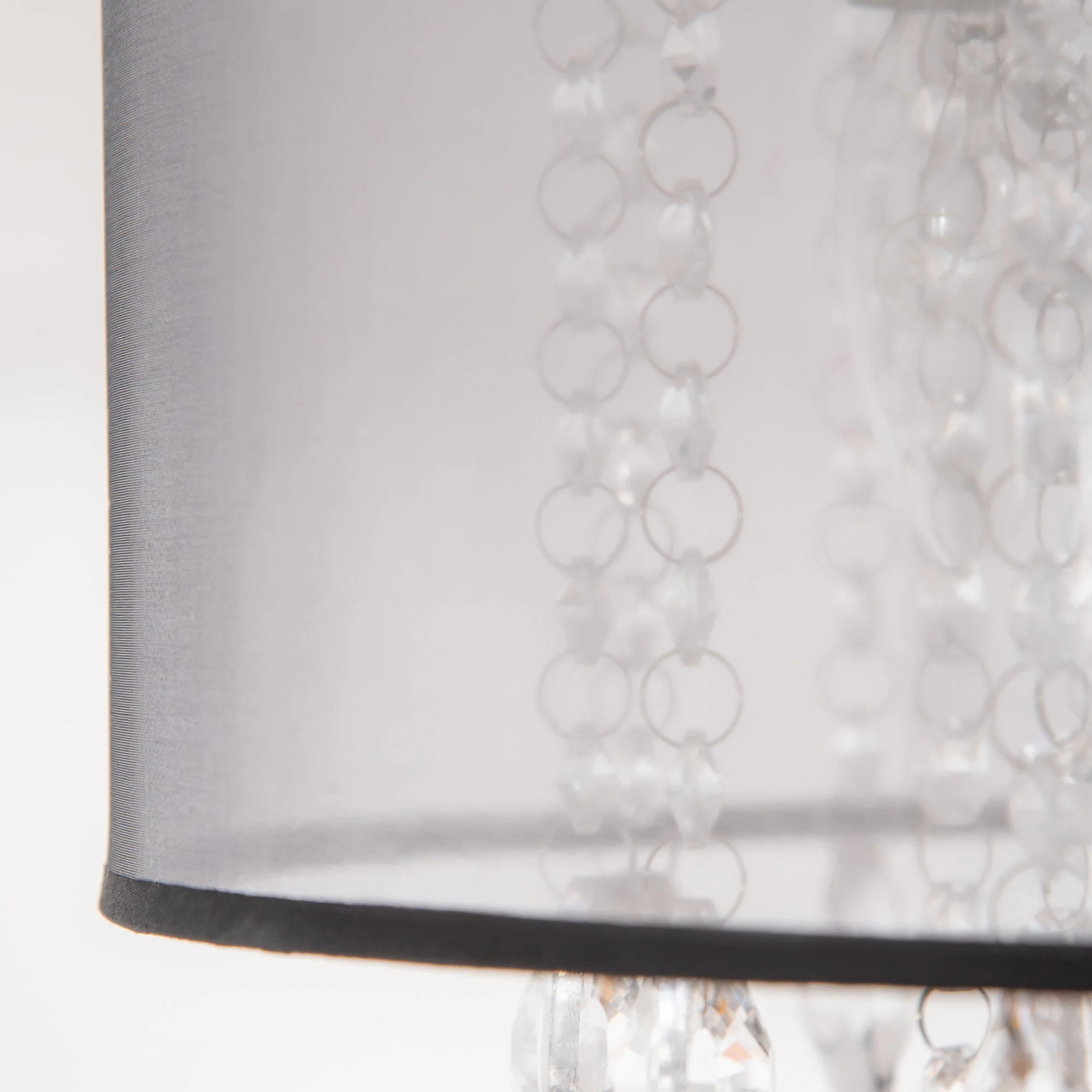 Modern Crystal Chandelier Flush Mount Ceiling Light with Drum Shade for Living Room Bedroom Dining Room Silver - Image 8