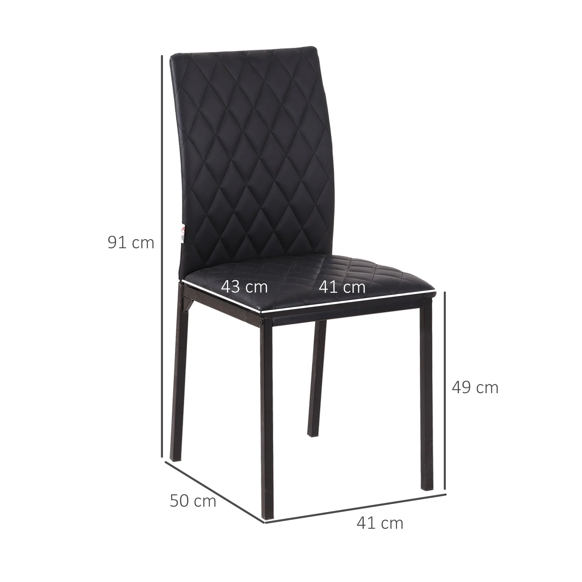 Modern Dining Chairs Upholstered Faux Leather Accent Chairs with Metal Legs for Kitchen - Image 3