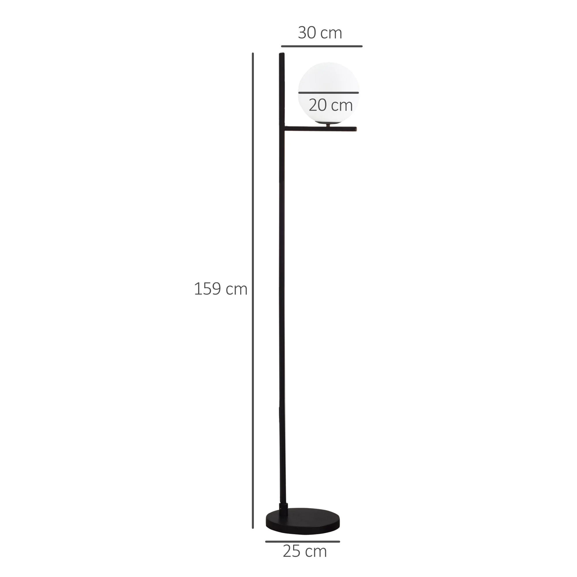 Modern Floor Lamp Metal Frame Sphere Light w/ Pedal Switch - Image 3