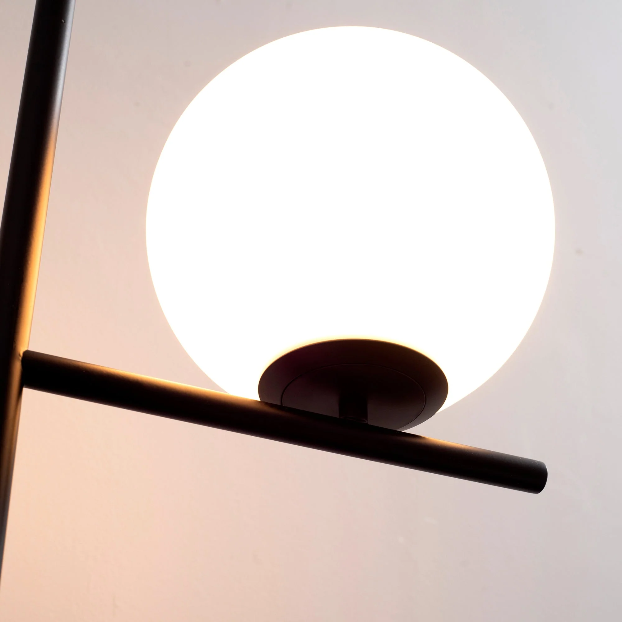 Modern Floor Lamp Metal Frame Sphere Light w/ Pedal Switch - Image 8