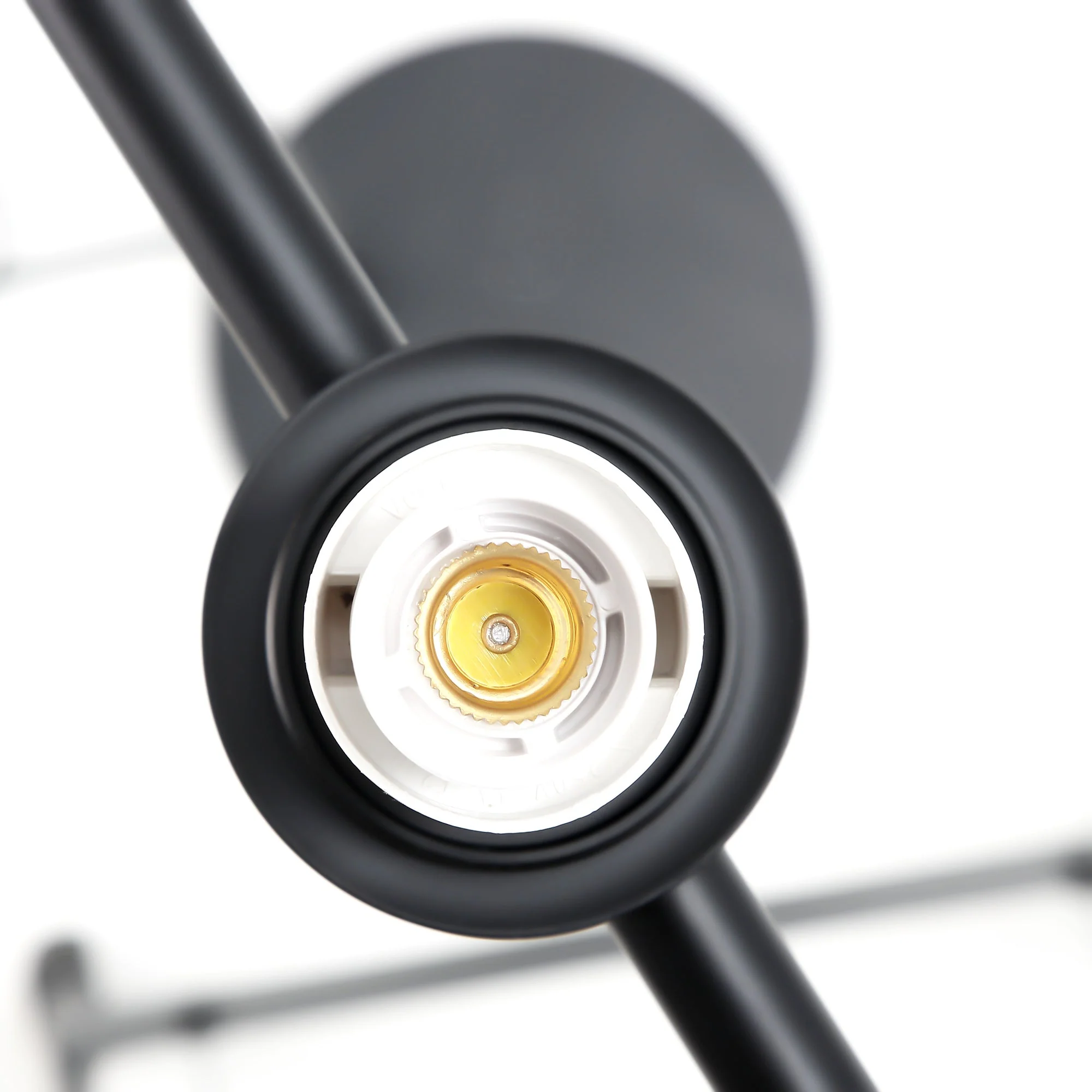 Modern Floor Lamp Metal Frame Sphere Light w/ Pedal Switch - Image 9