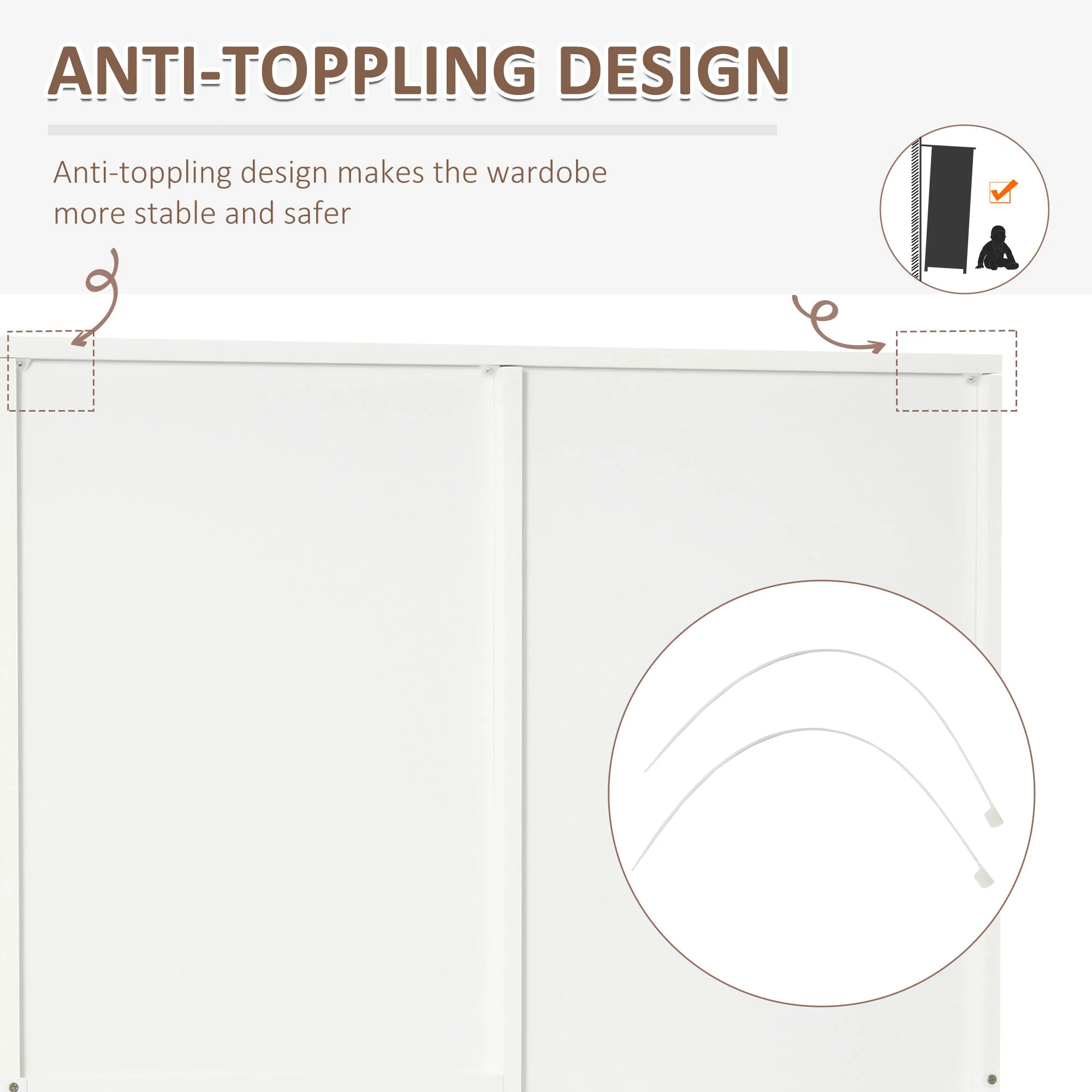 Modern Mirror Wardrobe 2 Door Storage Cupboards Home Storage Organisation Furniture with Adjustable Shelf - Image 5