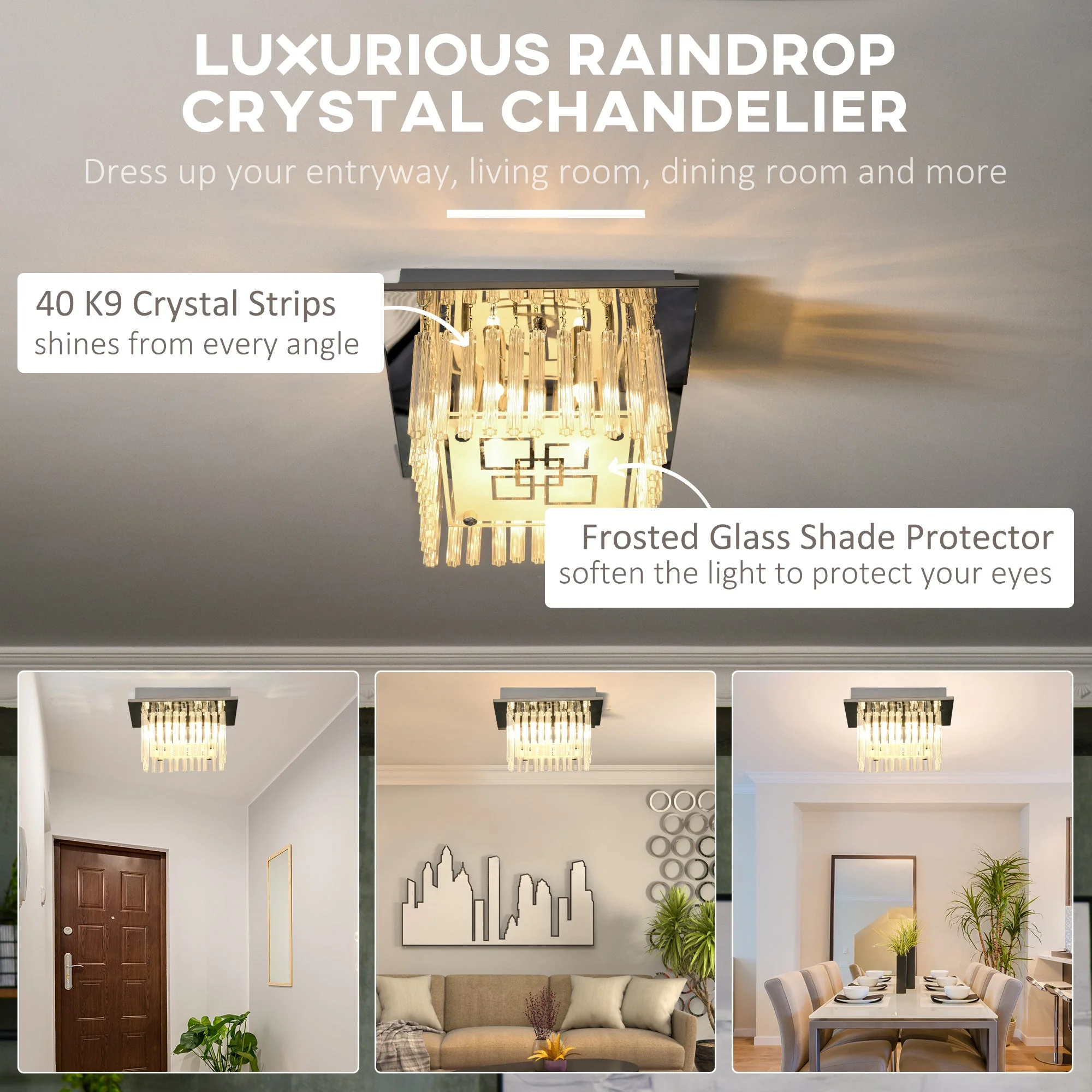 Modern Raindrop K9 Crystal Chandelier - Image 4