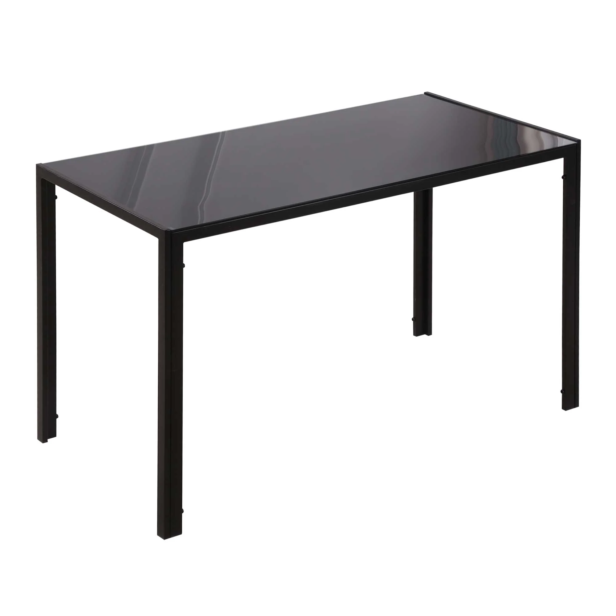 Modern Rectangular Dining Table for 4 People Glass Kitchen Table with Tempered Glass Top and Metal Legs for Dining Room - Image 2