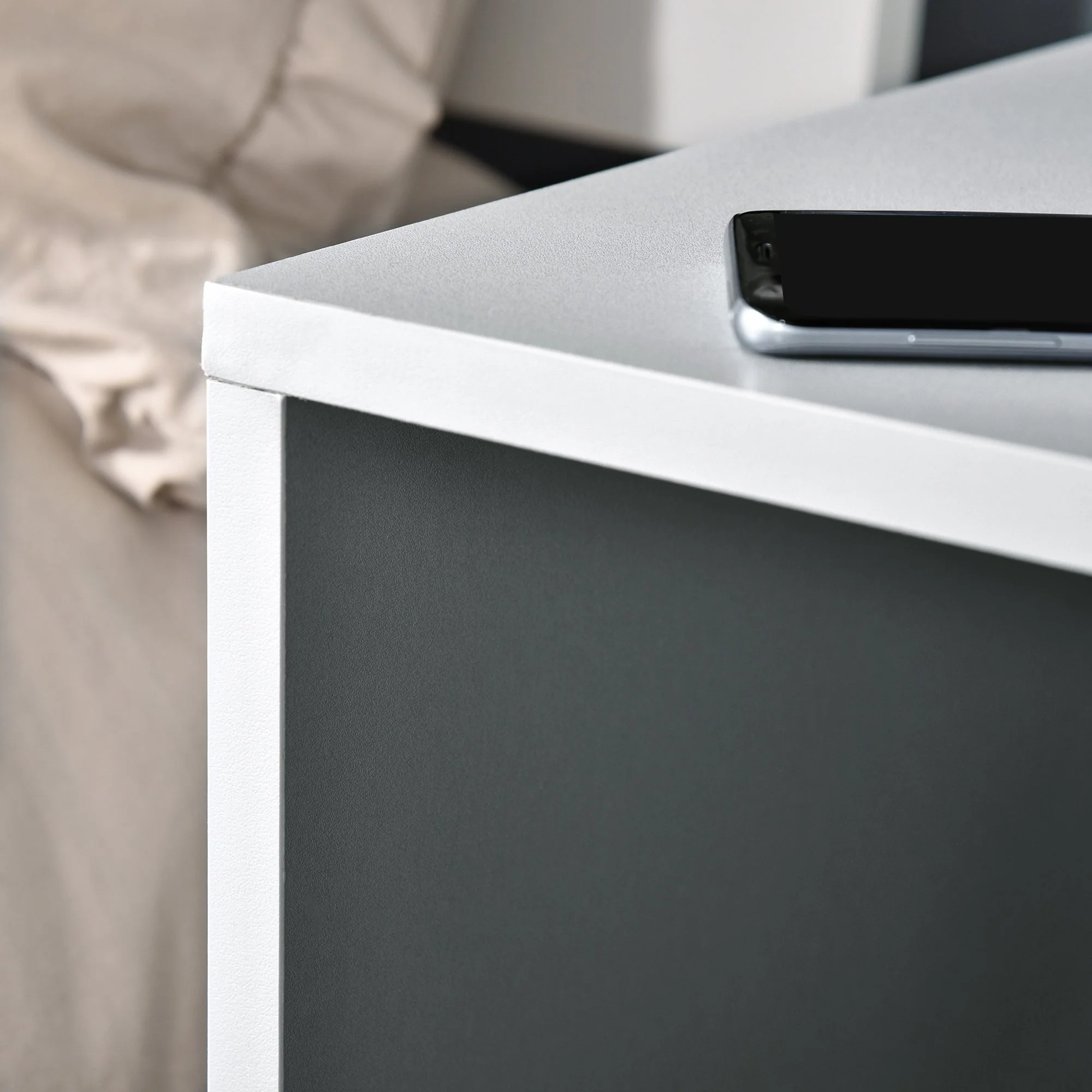 Modern Side Table Three Layer Bedside Table Nightstand with 2 Storage Shelves - Image 7