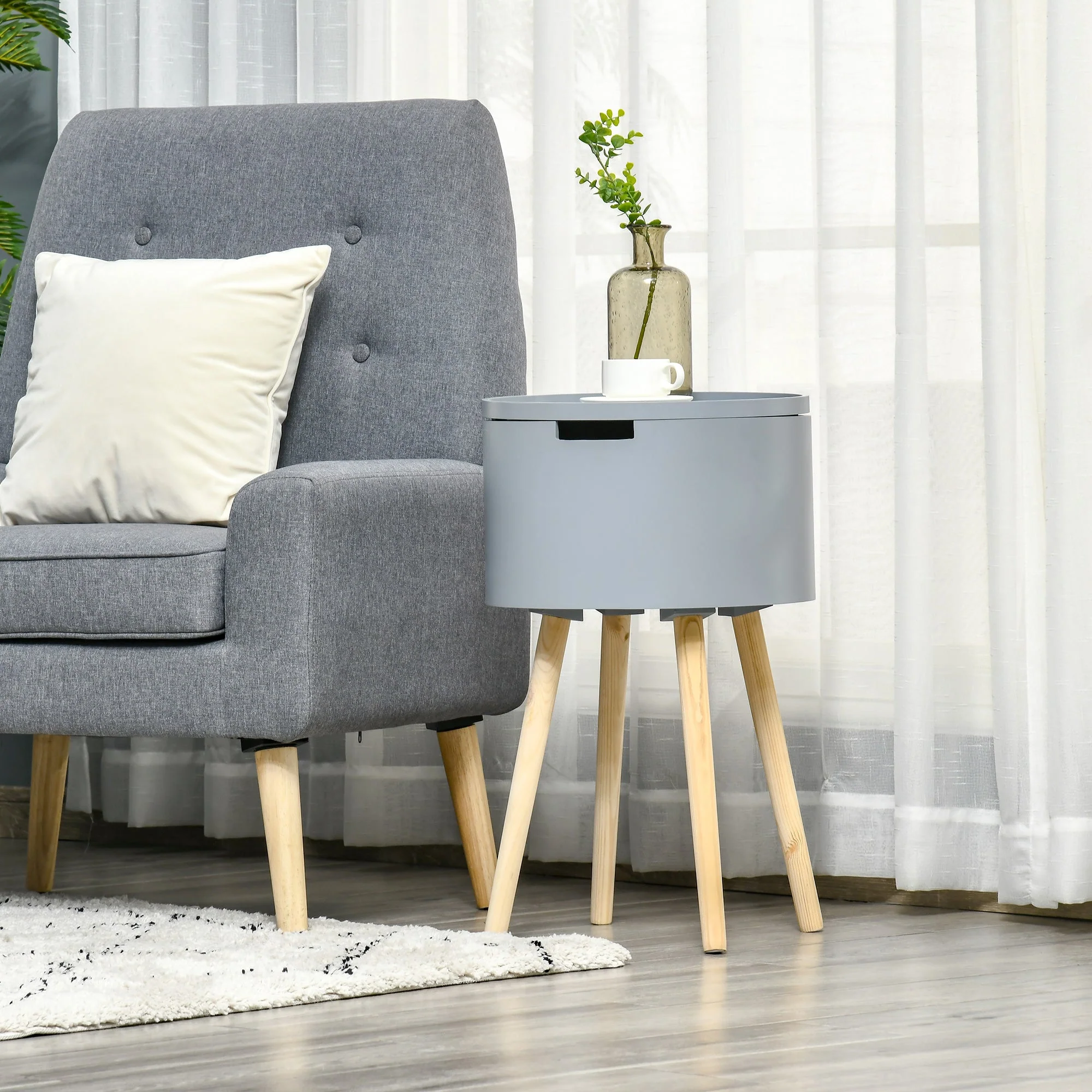 Modern Side Table with Hidden Storage Space - Image 2