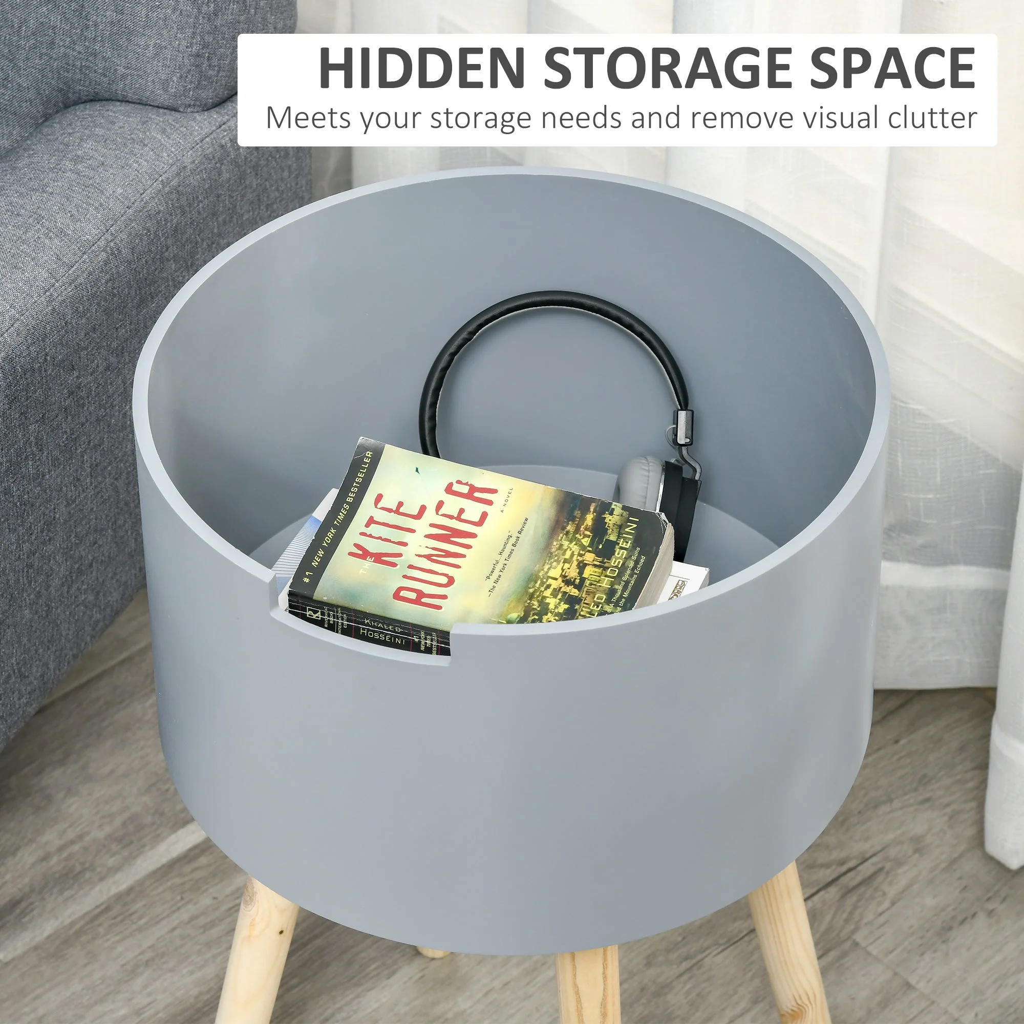Modern Side Table with Hidden Storage Space - Image 4