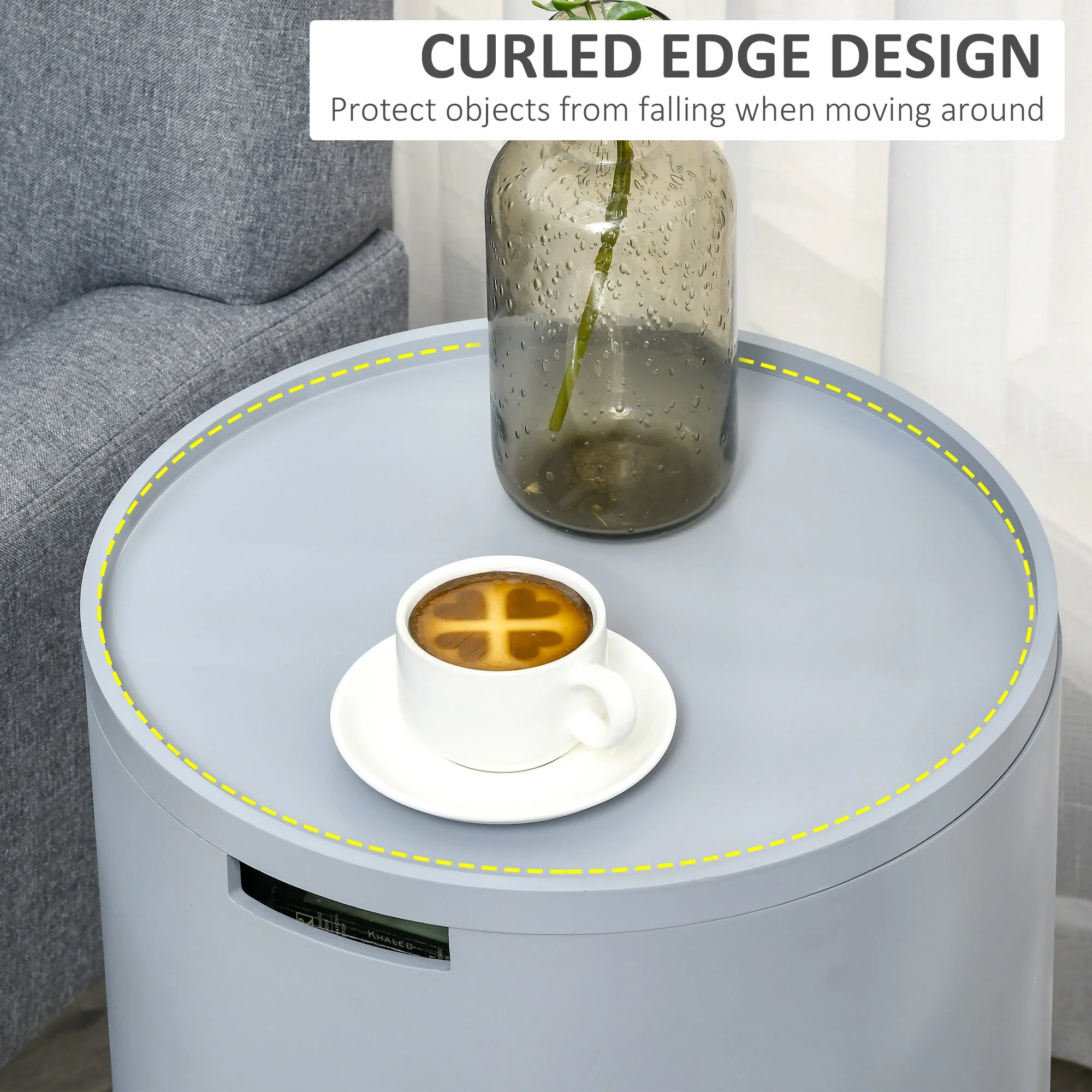Modern Side Table with Hidden Storage Space - Image 5