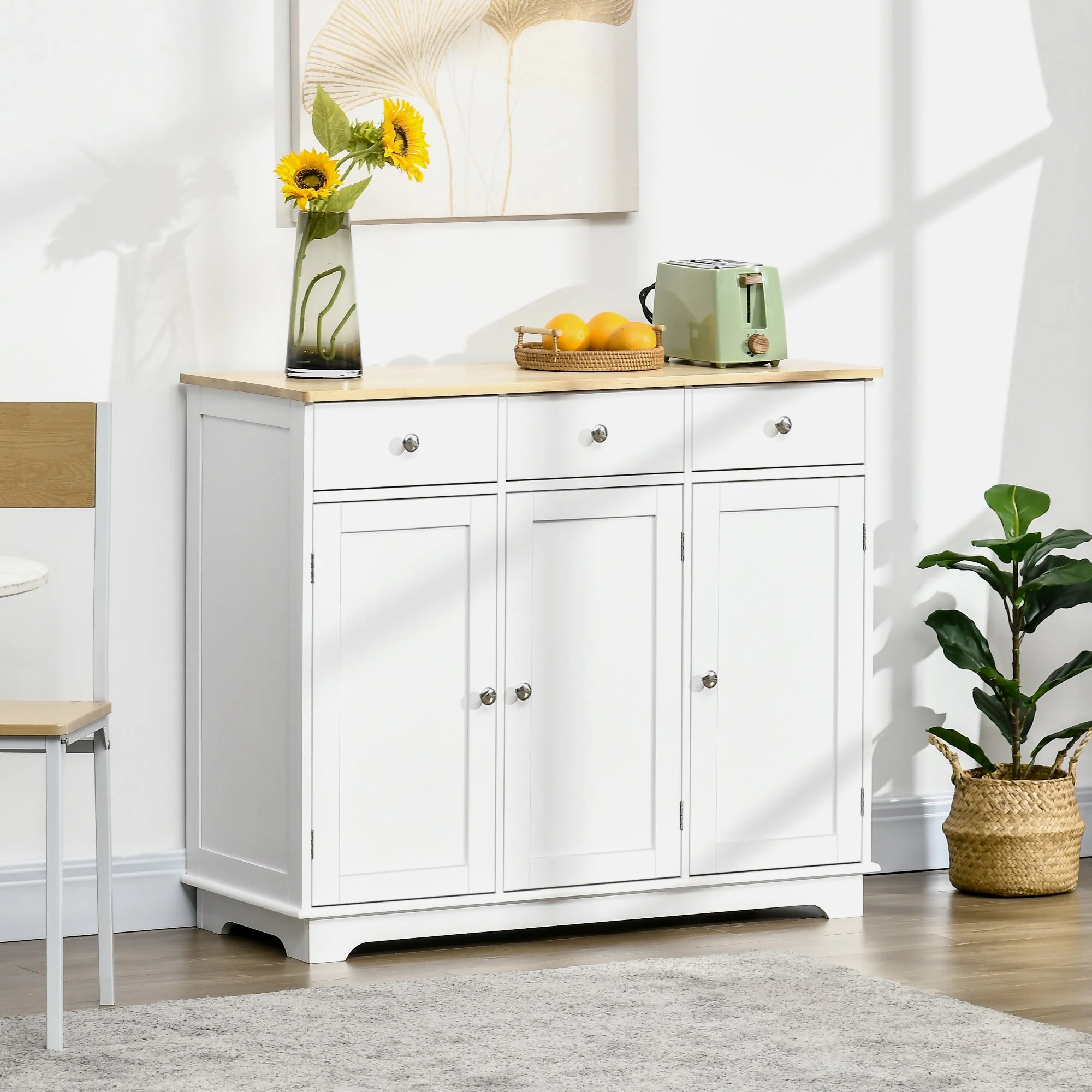 Modern Sideboard with Rubberwood Top - Image 2
