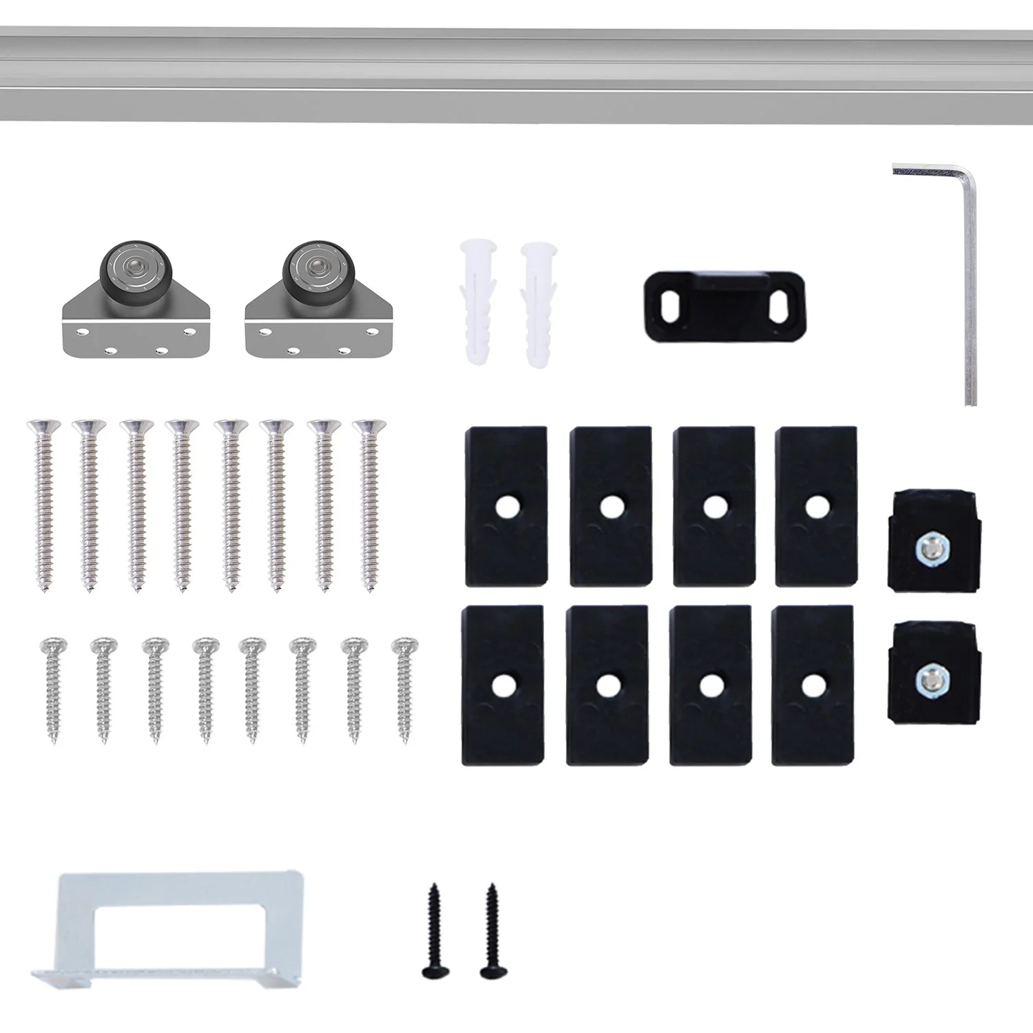 Modern Sliding Barn Door Closet Hardware Track Kit Track System Unit for Single Wooden Door 6FT /1860mm - Image 2