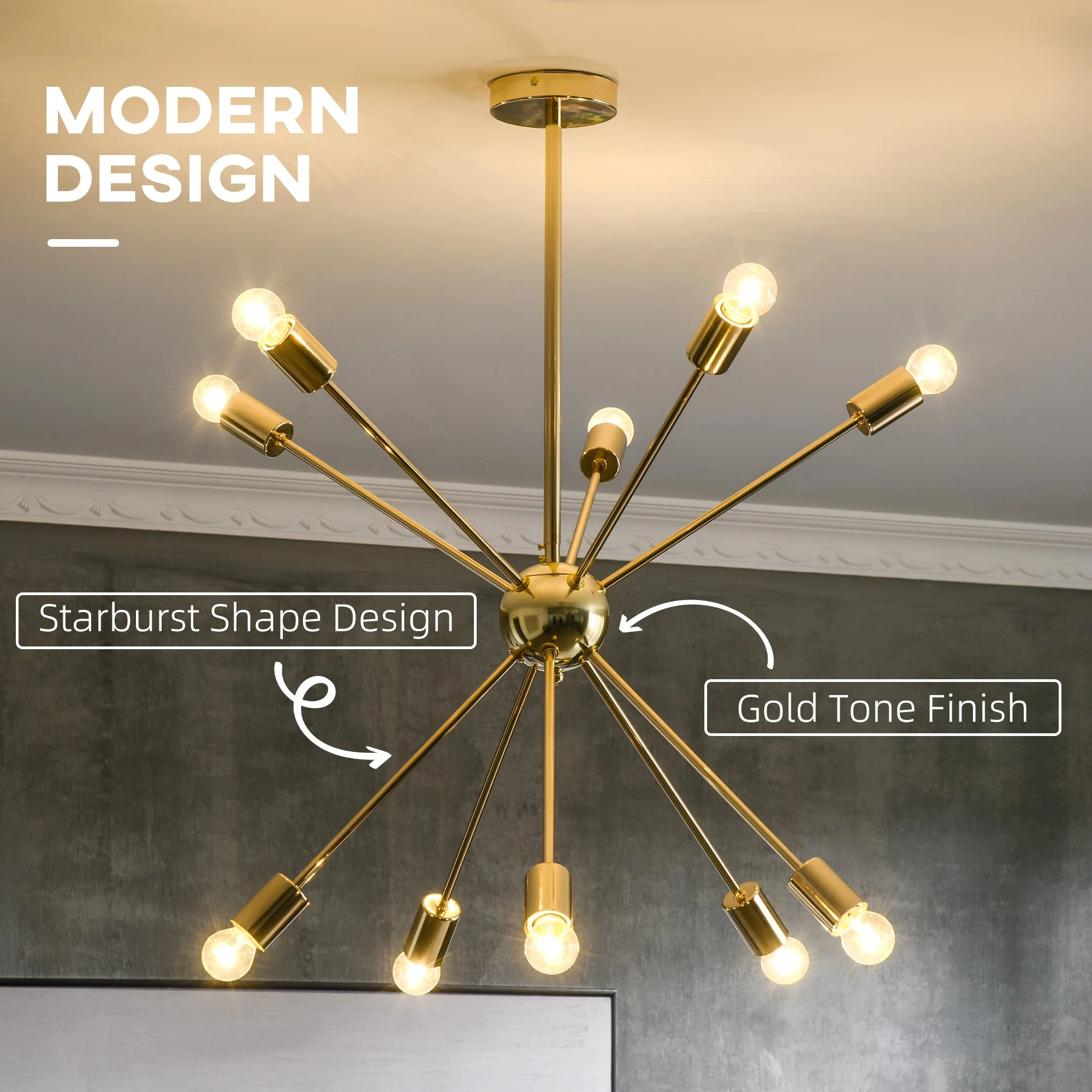 Modern Sputnik Ceiling Lights - Image 4