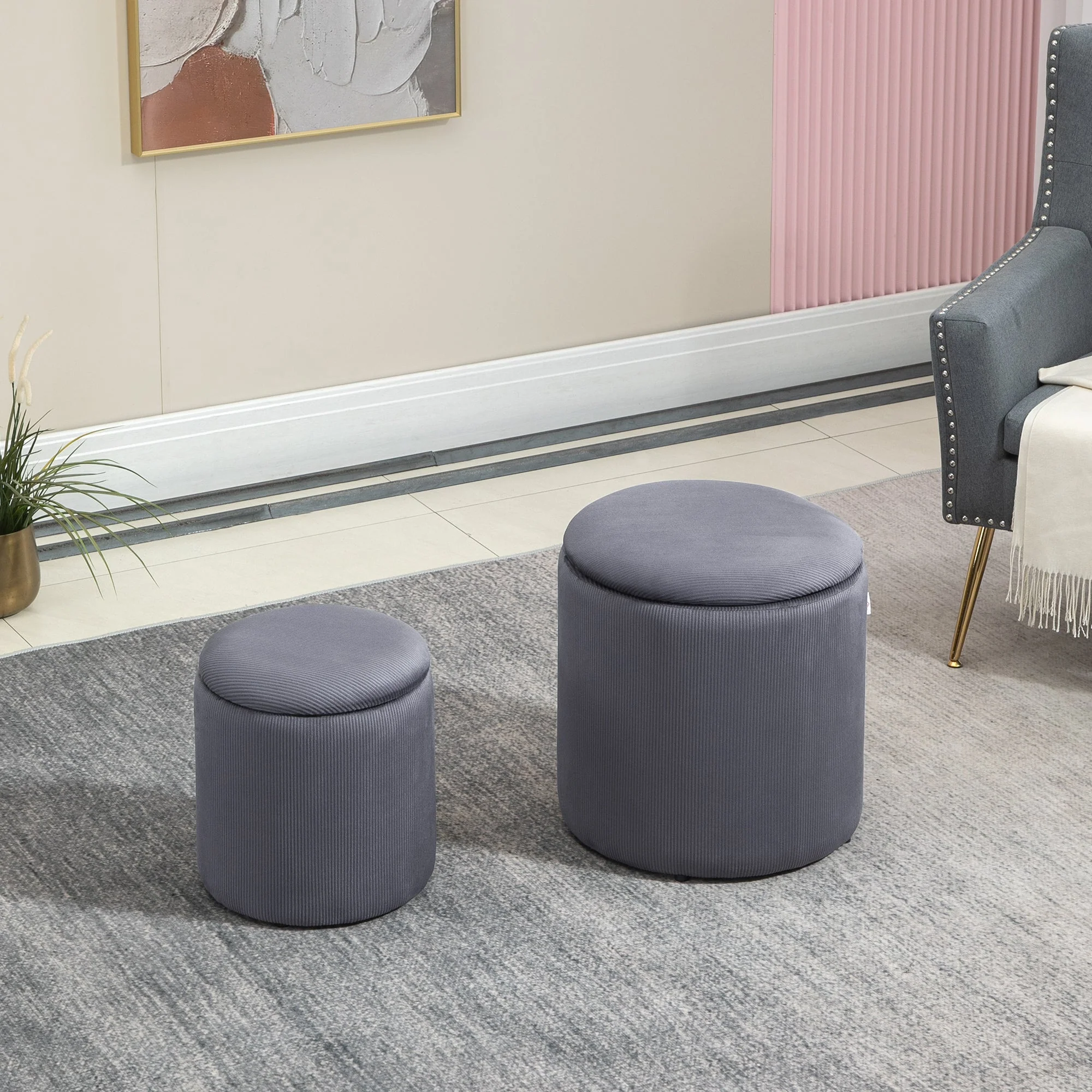 Modern Storage Ottoman with Removable Lid - Image 2