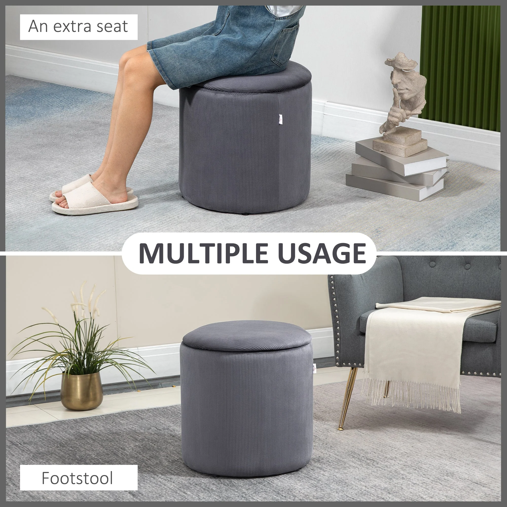 Modern Storage Ottoman with Removable Lid - Image 7