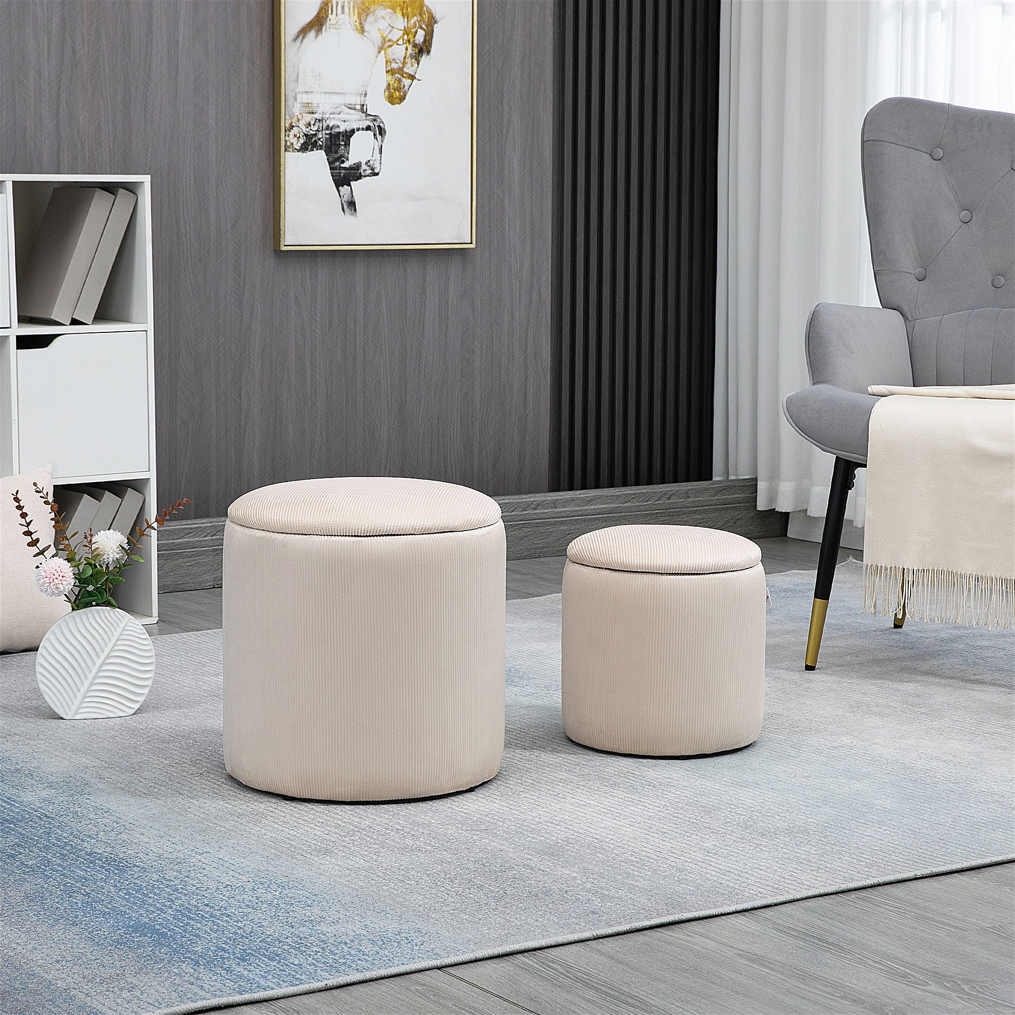 Modern Storage Ottoman with Removable Lid - Image 2
