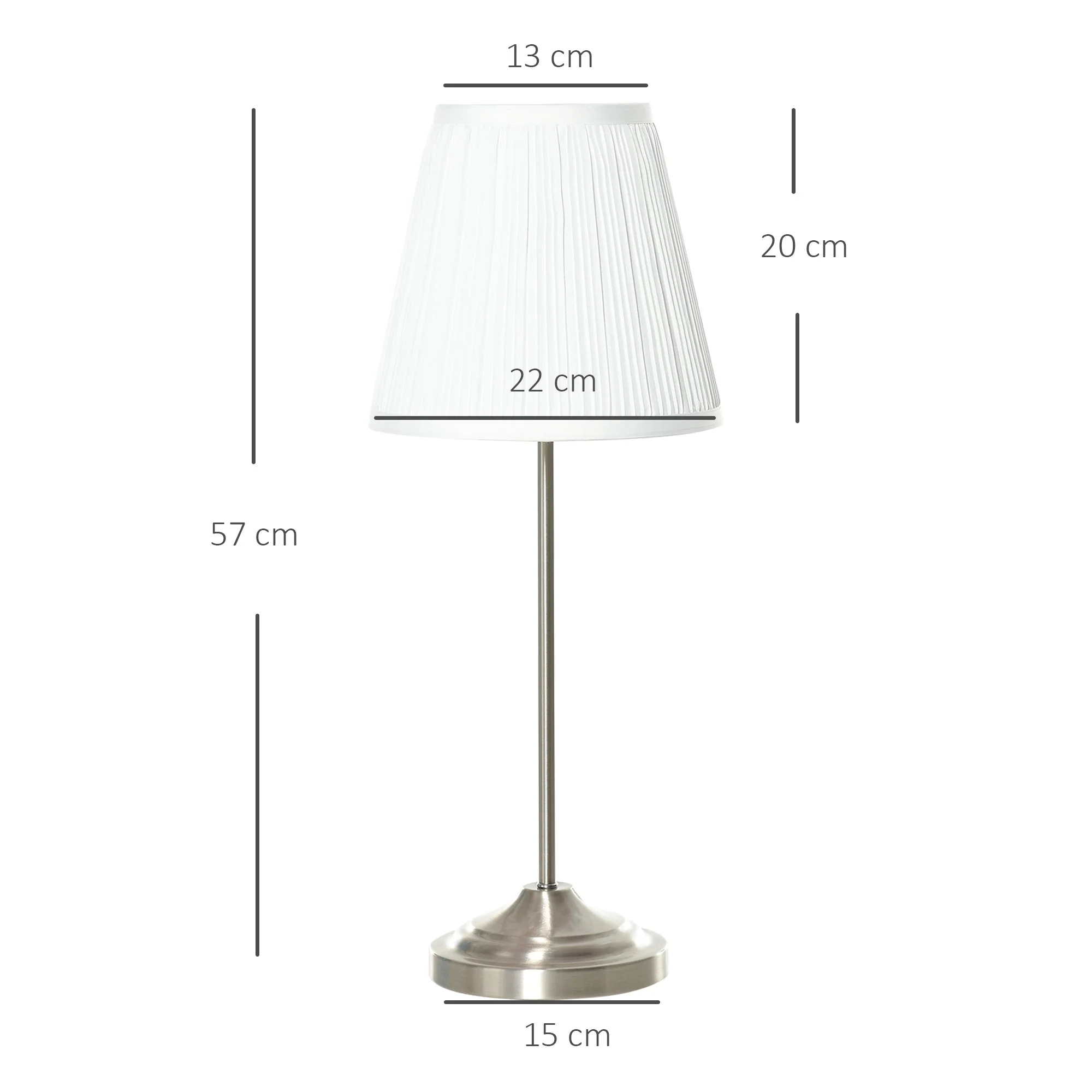 Modern Table Lamp with Pleated Fabric Lampshade and Metal Base - Image 3