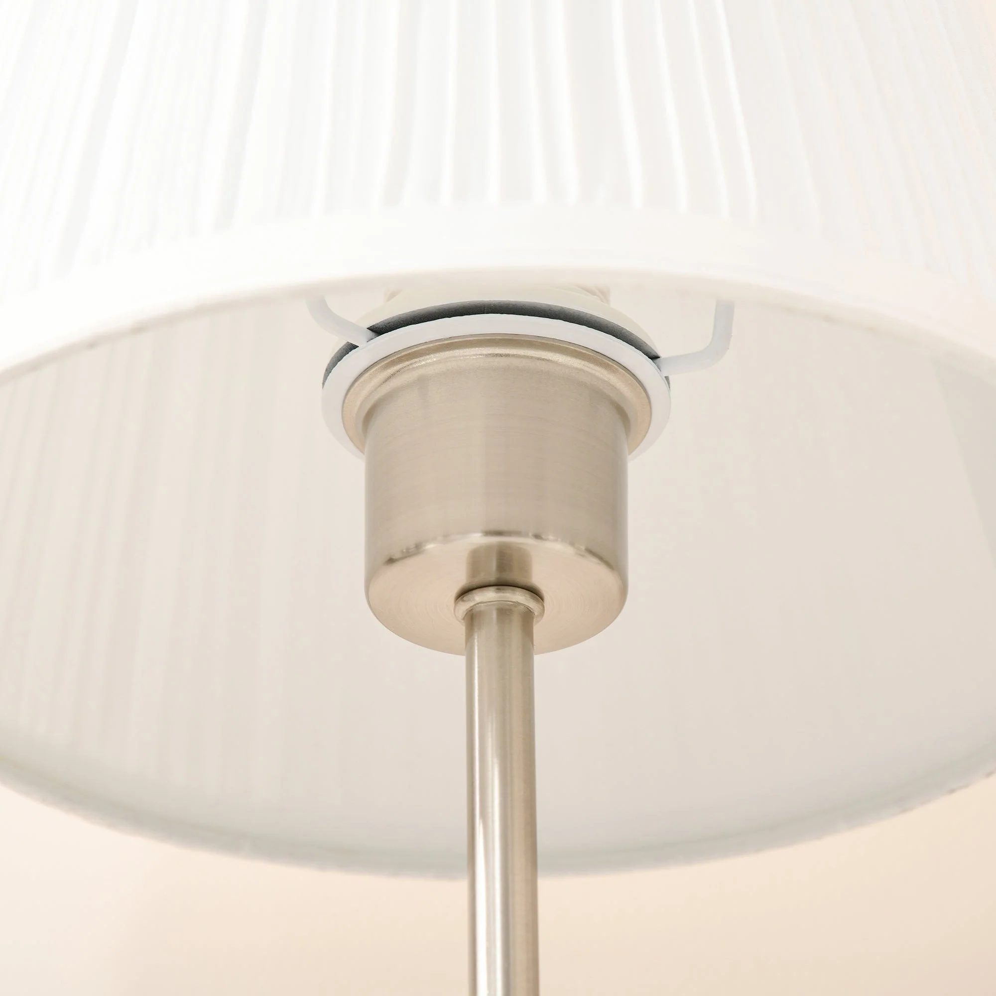 Modern Table Lamp with Pleated Fabric Lampshade and Metal Base - Image 8