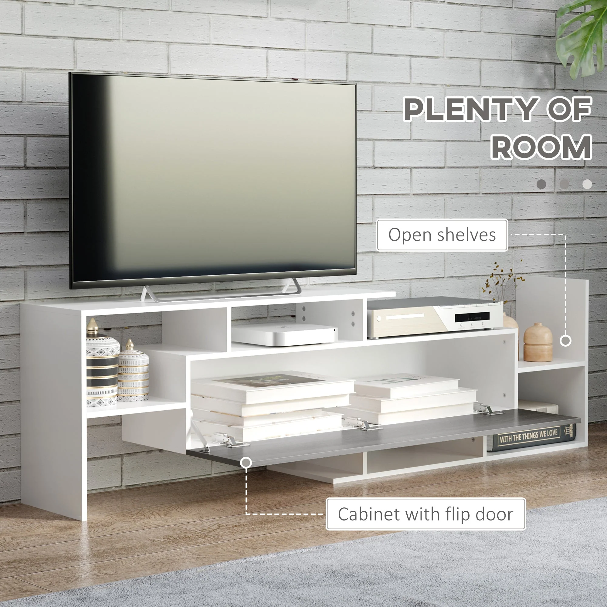 Modern TV Cabinet with Wall Shelf - Image 5
